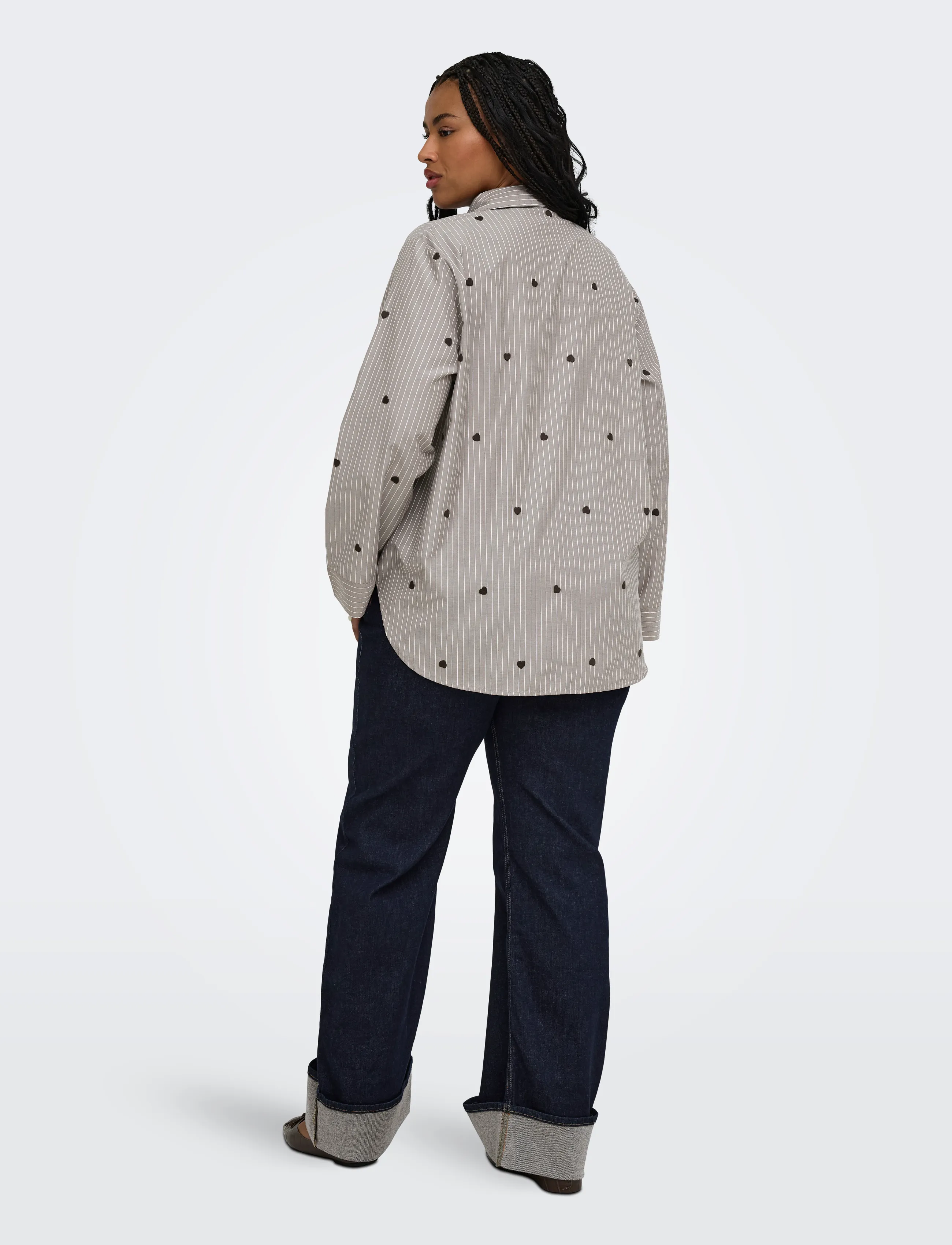 ONLY Carmakoma - CARNEW LINA GRACE STR EMB SHIRT WVN NOOS - coffee bean - 3