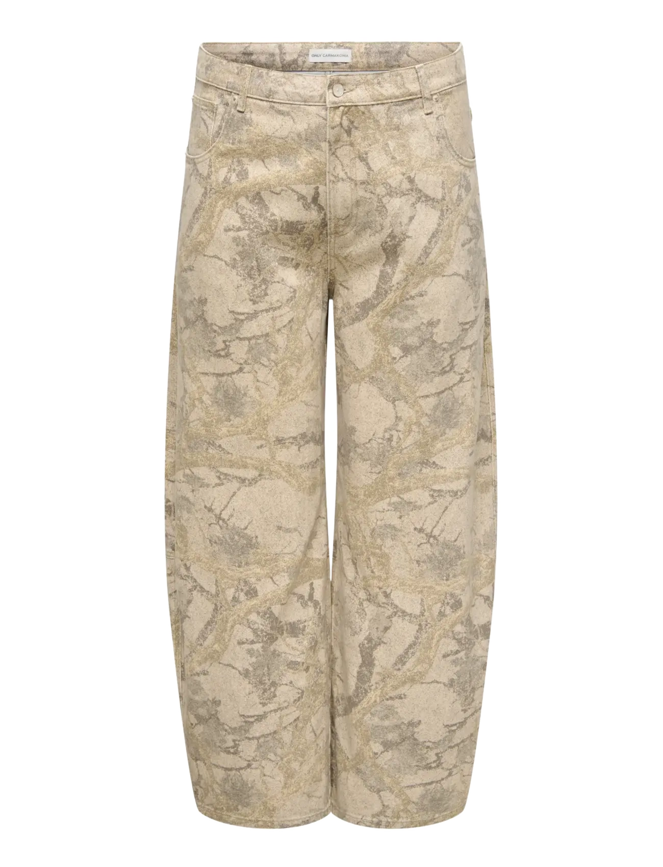 ONLY Carmakoma CARTAYLOR-BANU HW CAMO BARREL PANT PNT - Festival-Outfits - OATMEAL / beige