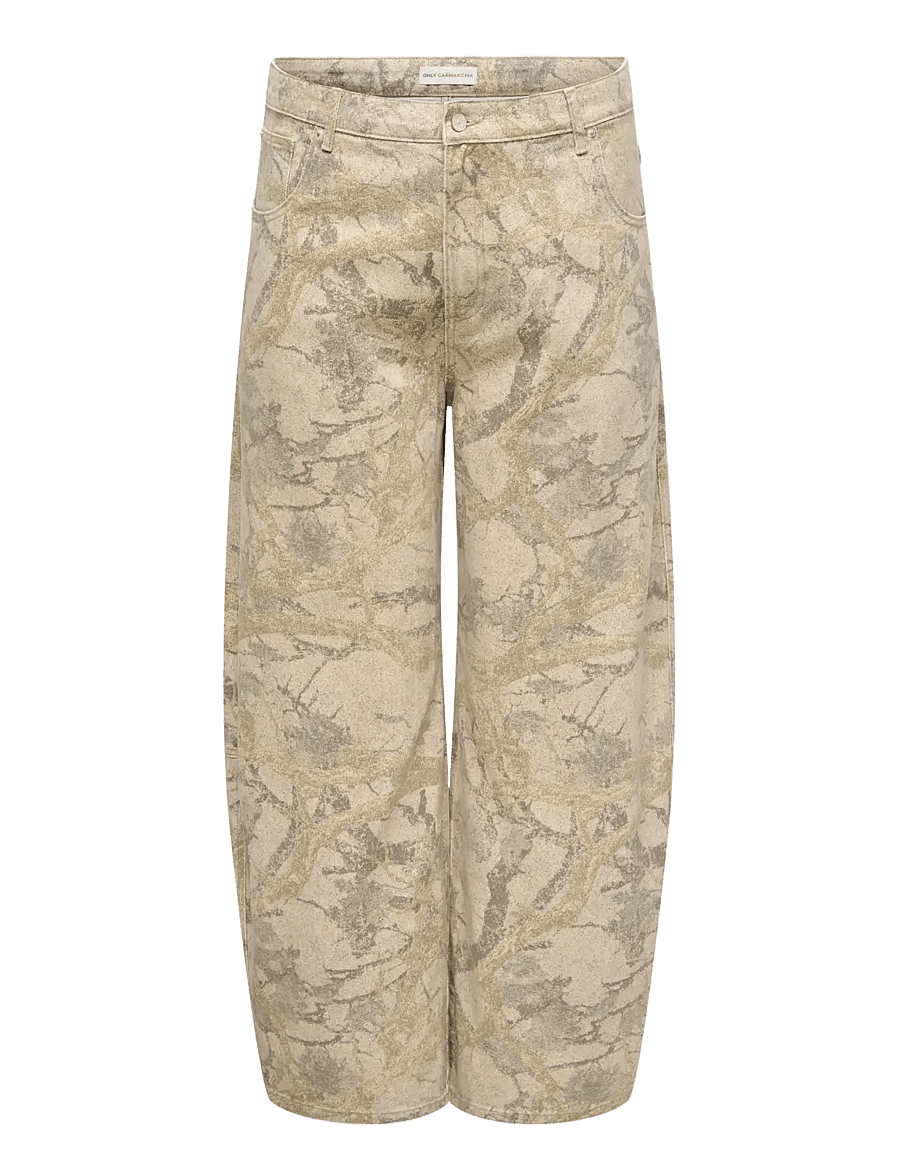 ONLY Carmakoma - CARTAYLOR-BANU HW CAMO BARREL PANT PNT - oatmeal - 0