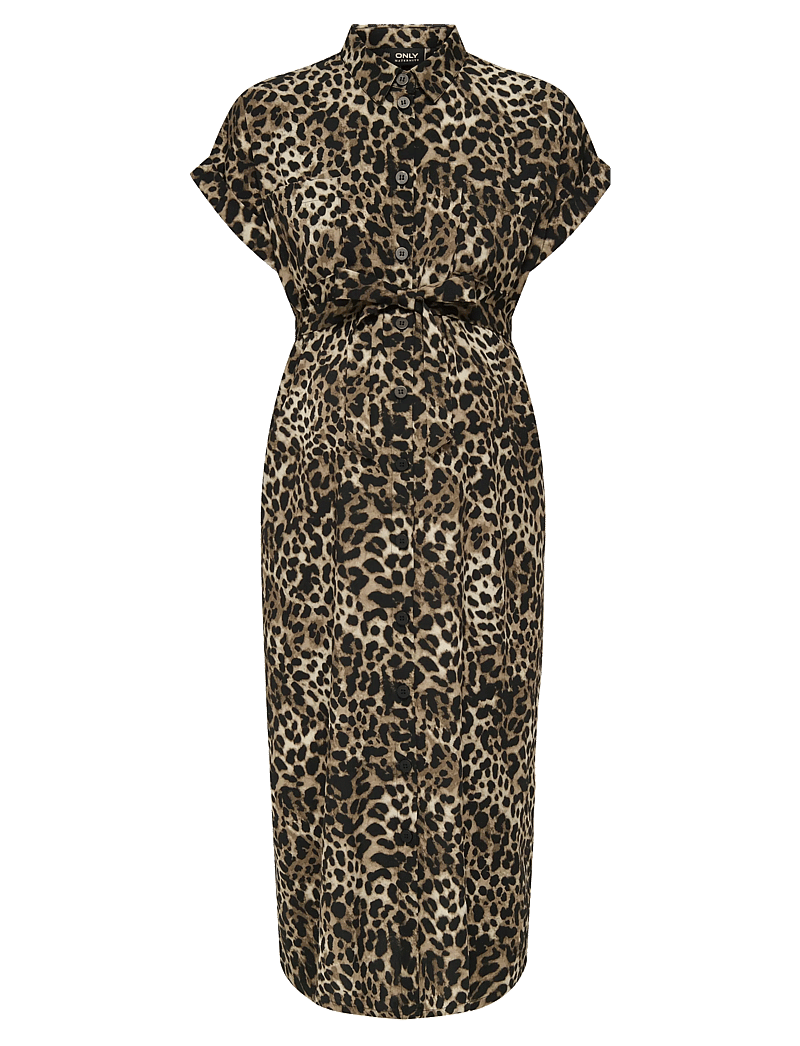 Only Maternity - OLMHANNOVER LIFE S/S SHIRT DRESS NOOS - suvekleidid - black - 1