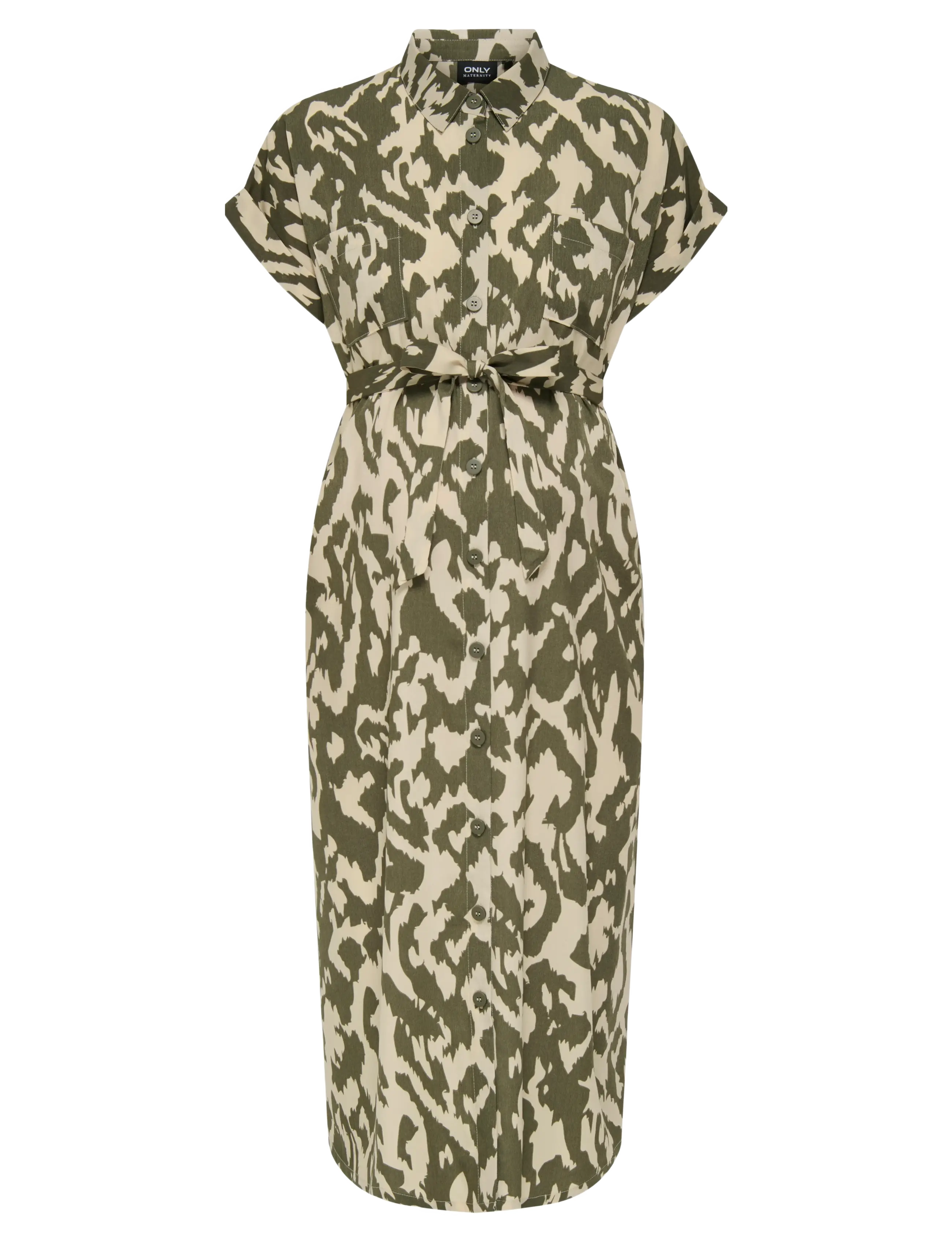 Only Maternity OLMHANNOVER LIFE S/S SHIRT DRESS NOOS - Klær - TARMAC / khaki/green