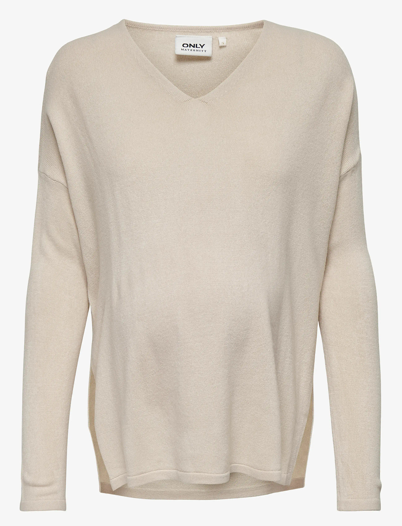 Only Maternity - OLMAMALIA L/S V-NECK PULLOVER KNT NOOS - overdele - pumice stone - 1