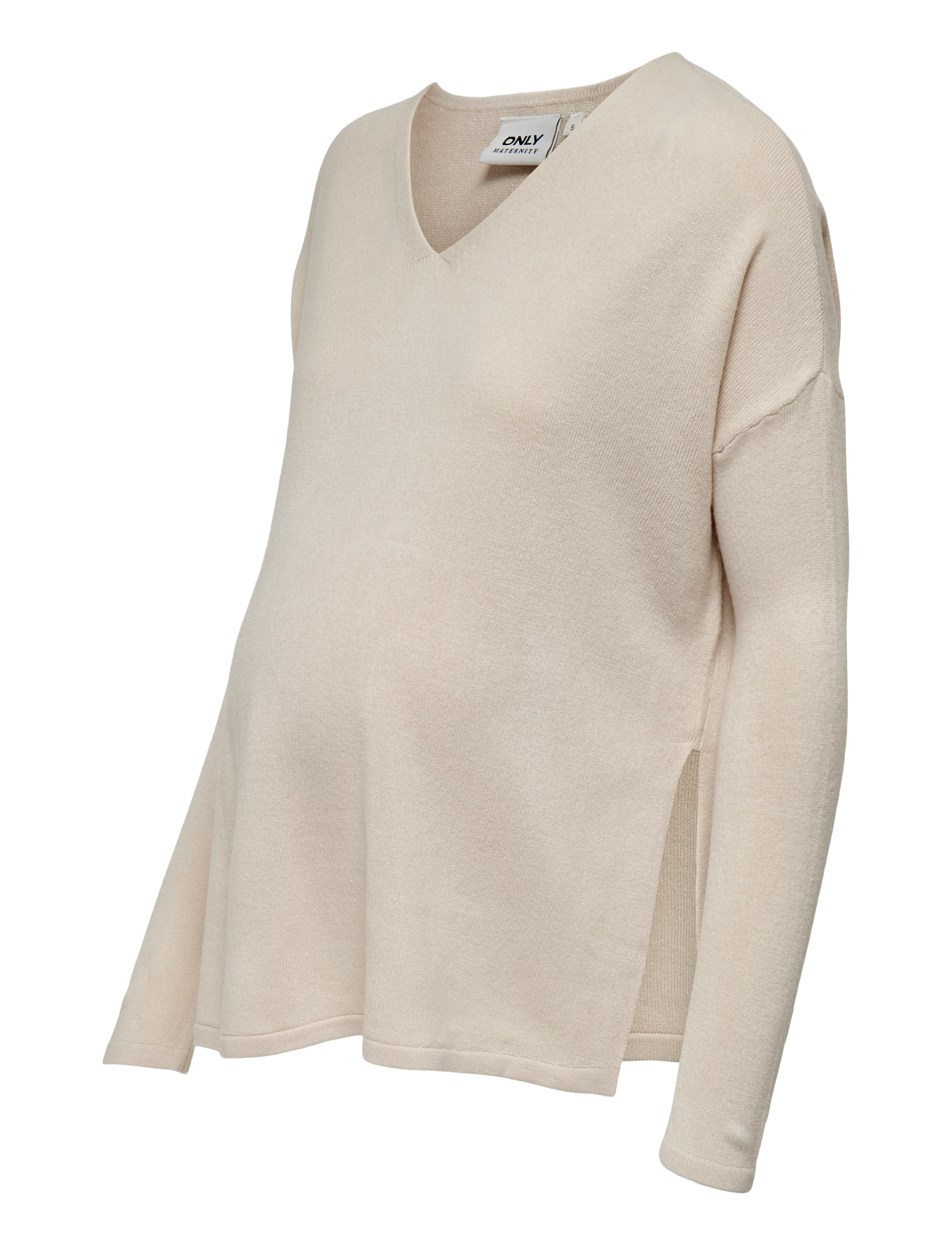 Only Maternity - OLMAMALIA L/S V-NECK PULLOVER KNT NOOS - pumice stone - 4