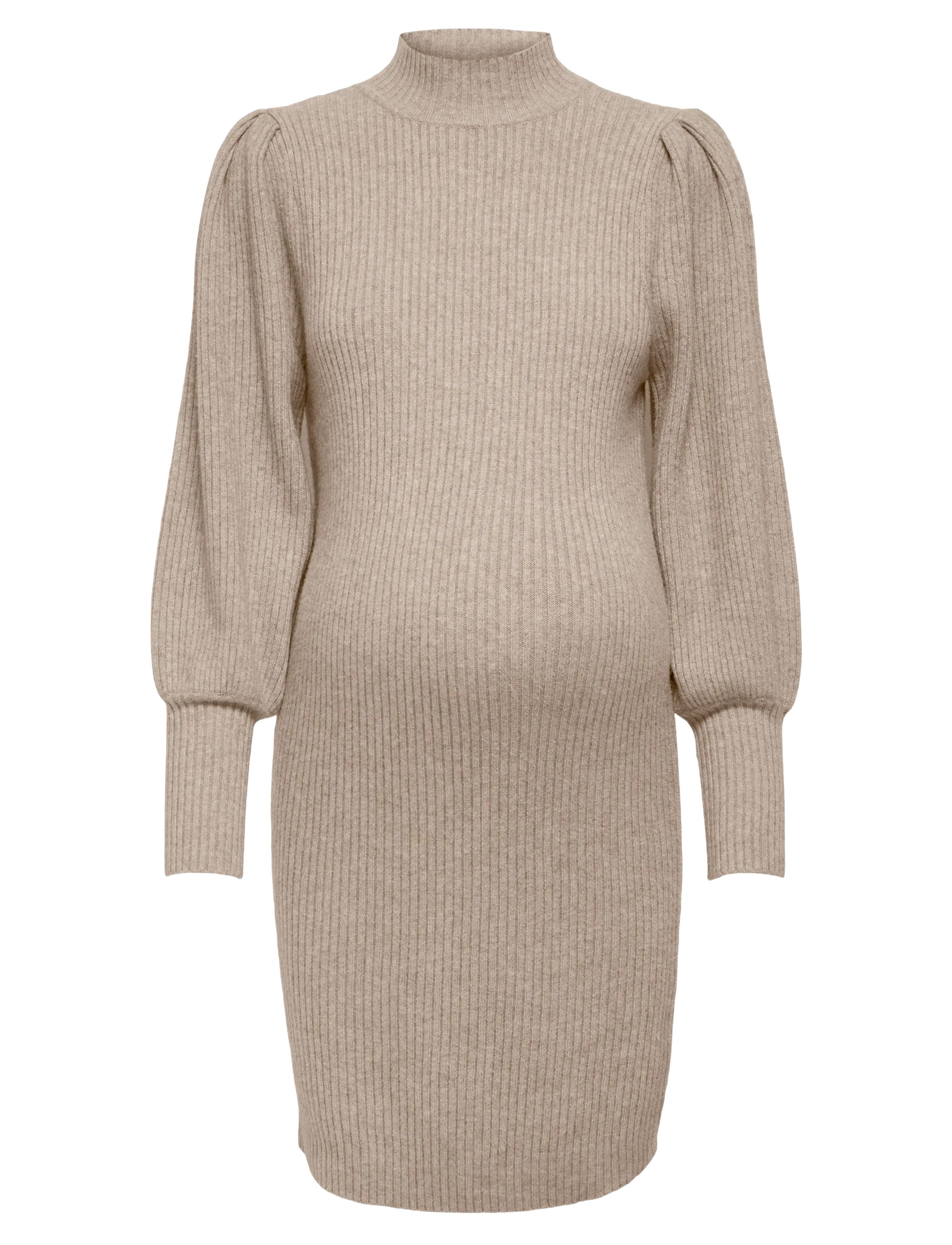 Only Maternity OLMKATIA L/S DRESS KNT NOOS - Only Maternity - MOCHA MERINGUE / cream