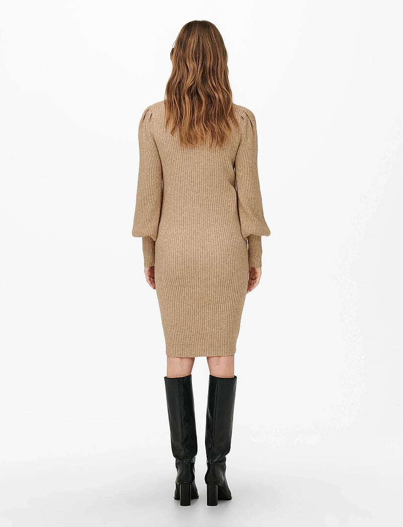 Only Maternity - OLMKATIA L/S DRESS KNT NOOS - strikkjoler - toasted coconut - 4