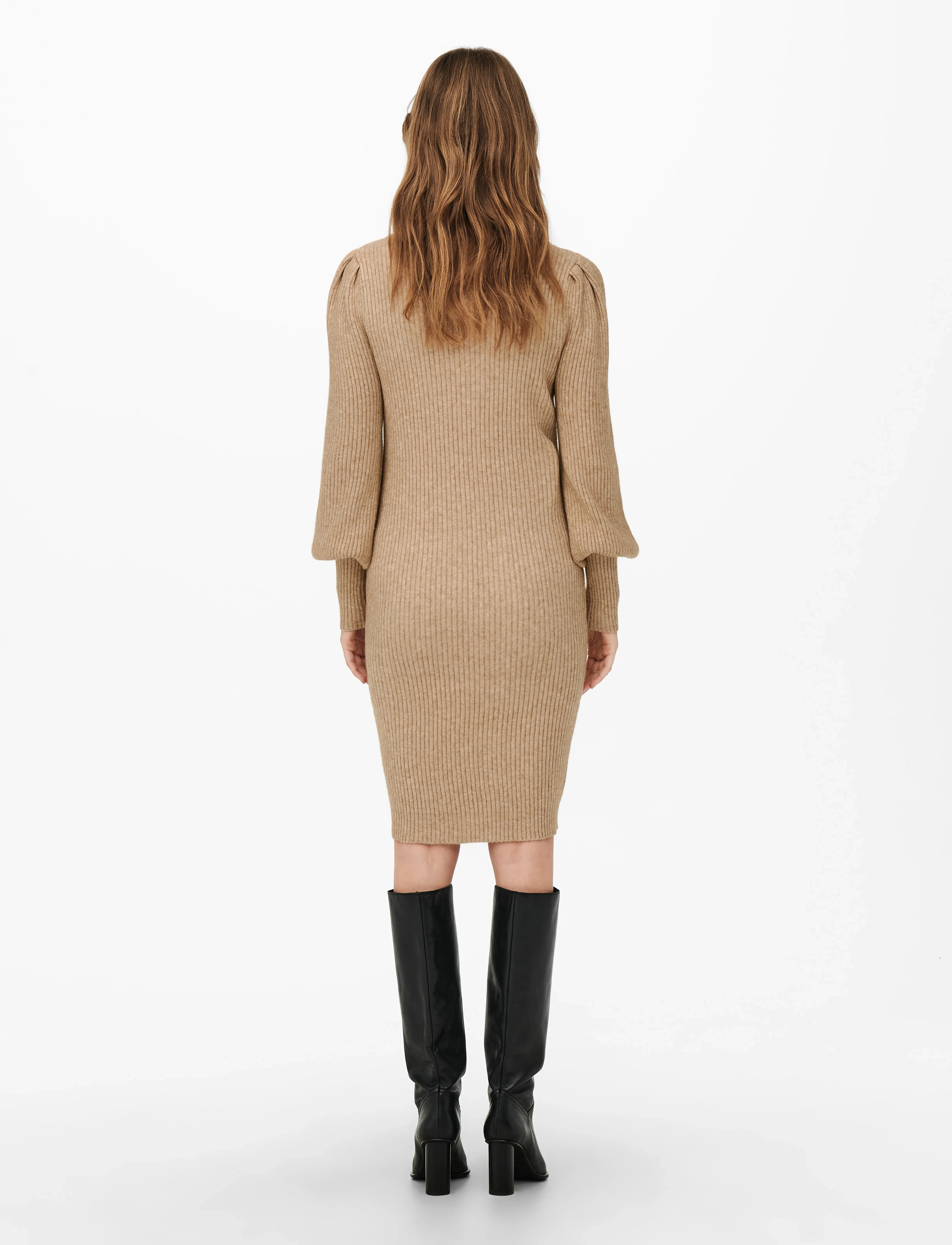 Only Maternity - OLMKATIA L/S DRESS KNT NOOS - knitted dresses - toasted coconut - 4