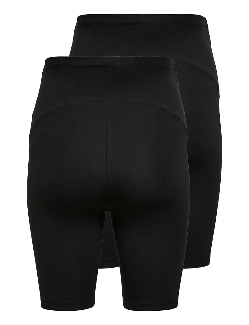 Only Maternity - OLMLOVELY SHORTS JRS MAT 2PACK NOOS - 1/2 pikkus - black - 2