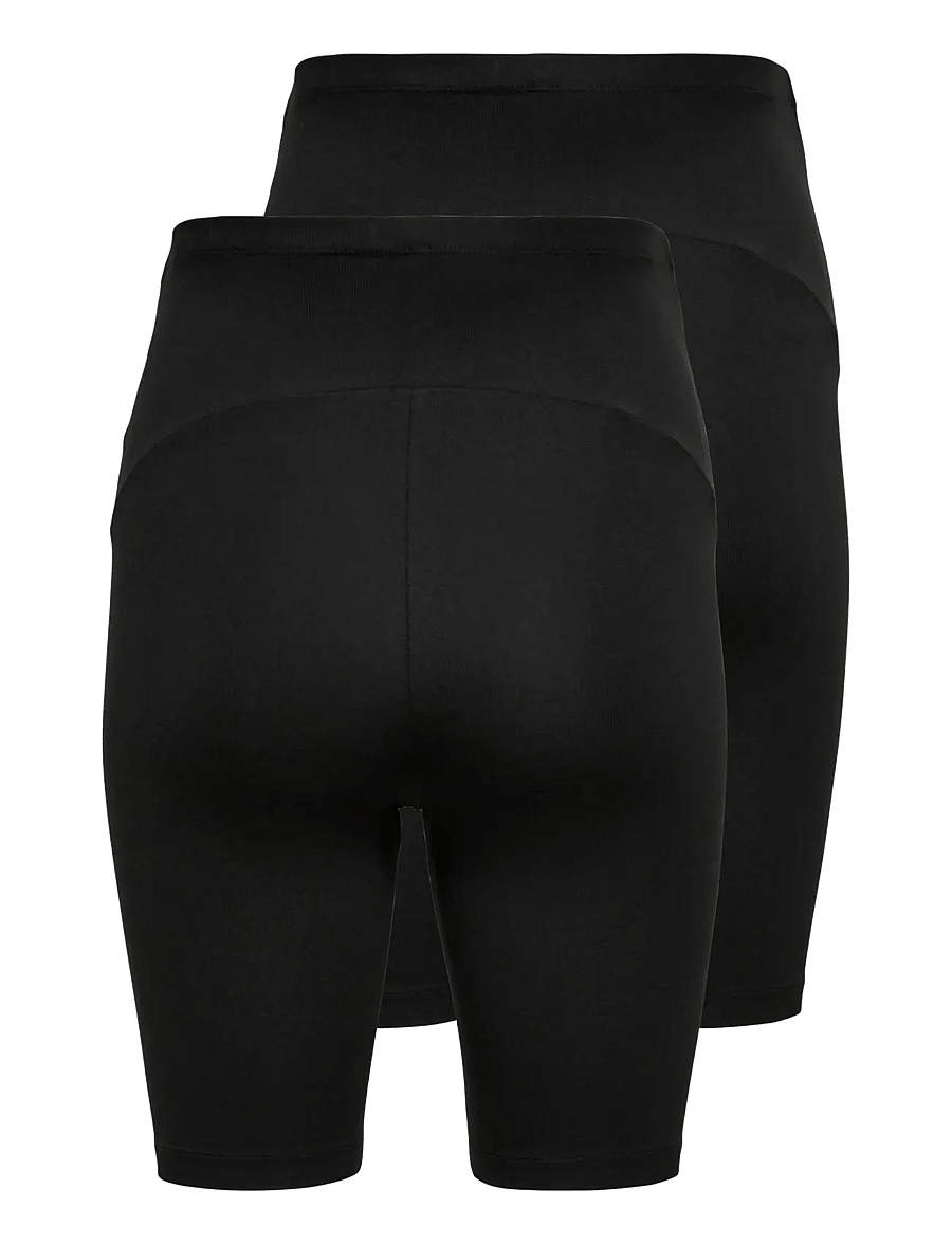 Only Maternity - OLMLOVELY SHORTS JRS MAT 2PACK NOOS - 1/2 länge - black - 2
