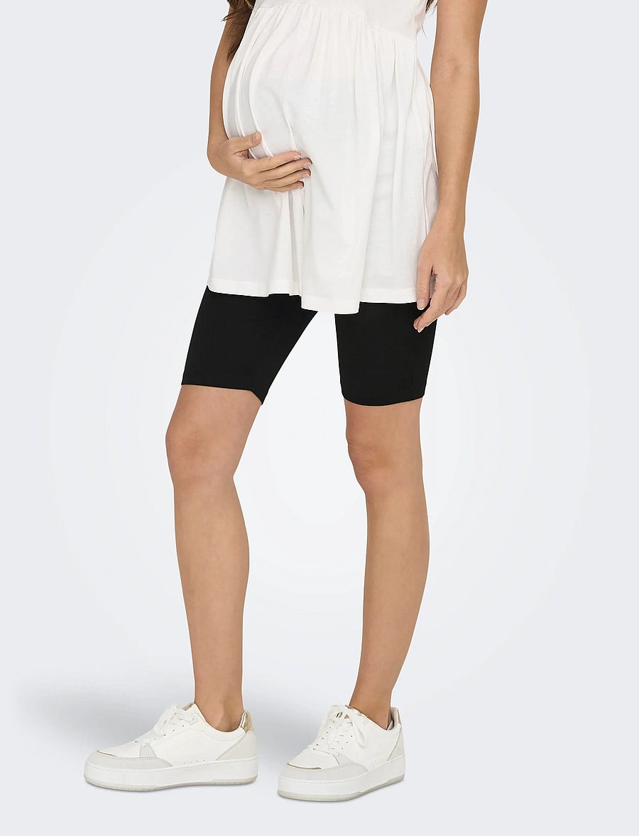Only Maternity - OLMLOVELY SHORTS JRS MAT 2PACK NOOS - 1/2 länge - black - 0