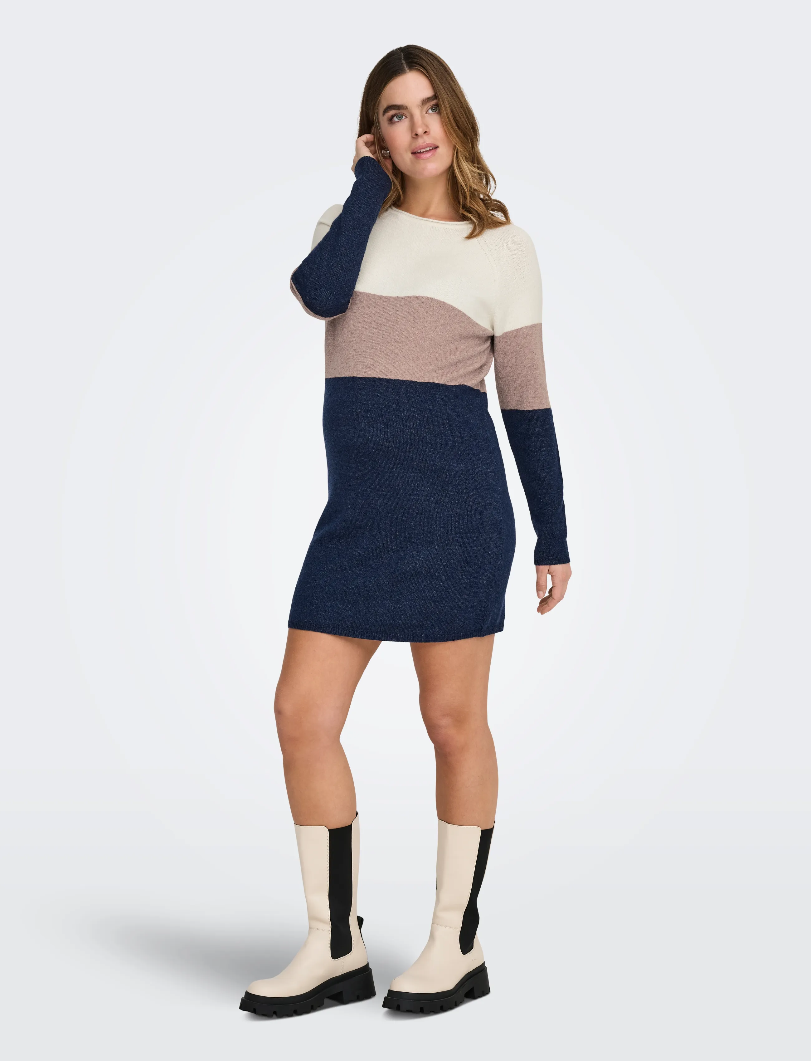 Only Maternity - OLMLILLO L/S DRESS KNT NOOS - whitecap gray - 5