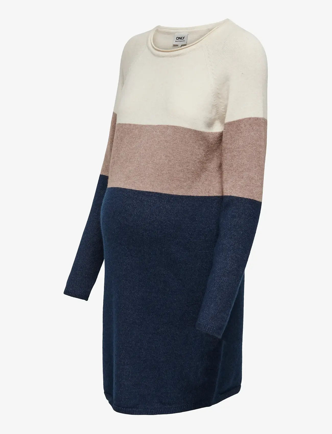 Only Maternity - OLMLILLO L/S DRESS KNT NOOS - knitted dresses - whitecap gray - 3