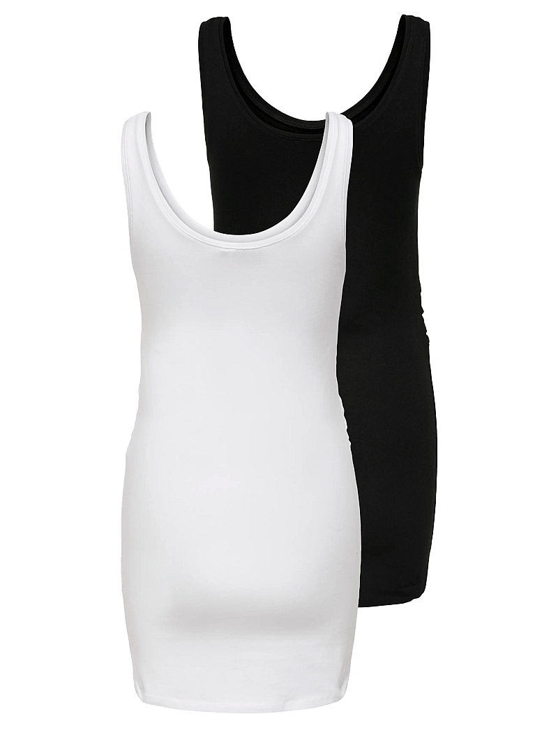 Only Maternity - OLMLOVELY LONG TOP TT 2PCK JRS NOOS - oberteile - black - 2