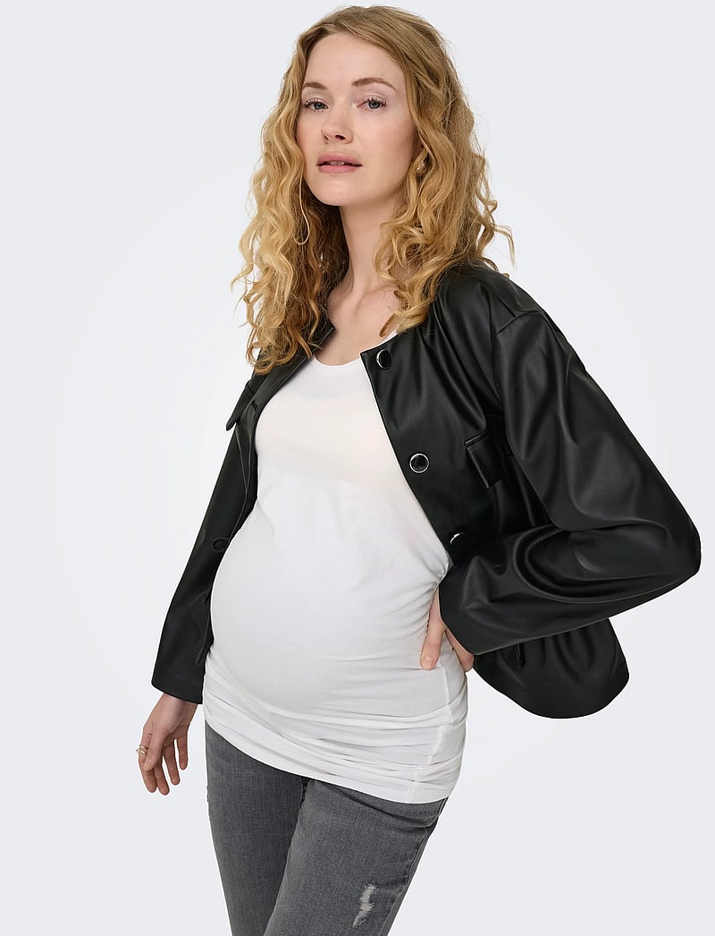 Only Maternity - OLMLOVELY LONG TOP TT 2PCK JRS NOOS - oberteile - black - 5