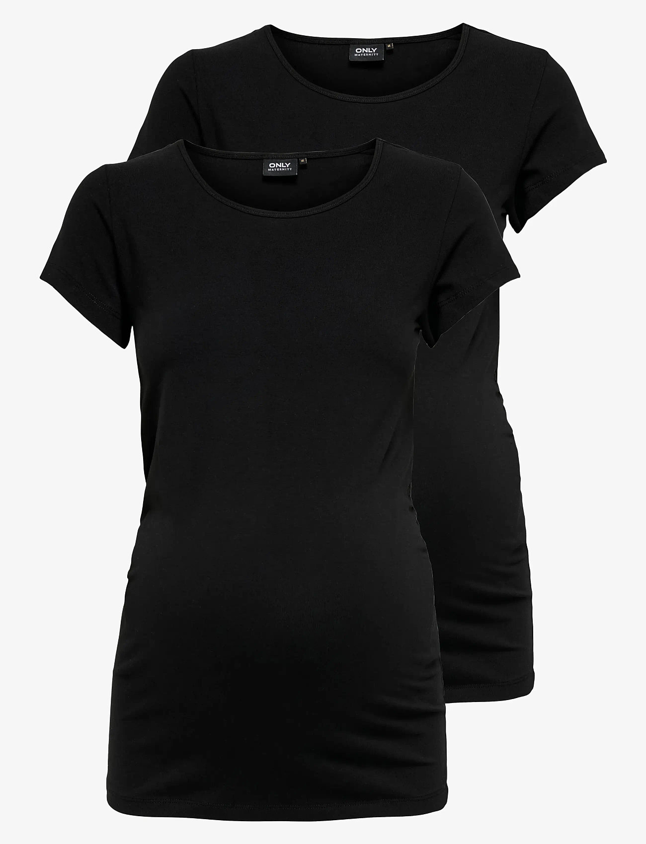 Only Maternity - OLMLOVELY LIFE S/S ONECK TOP2PACK NOOS - efterårstøj - black - 0