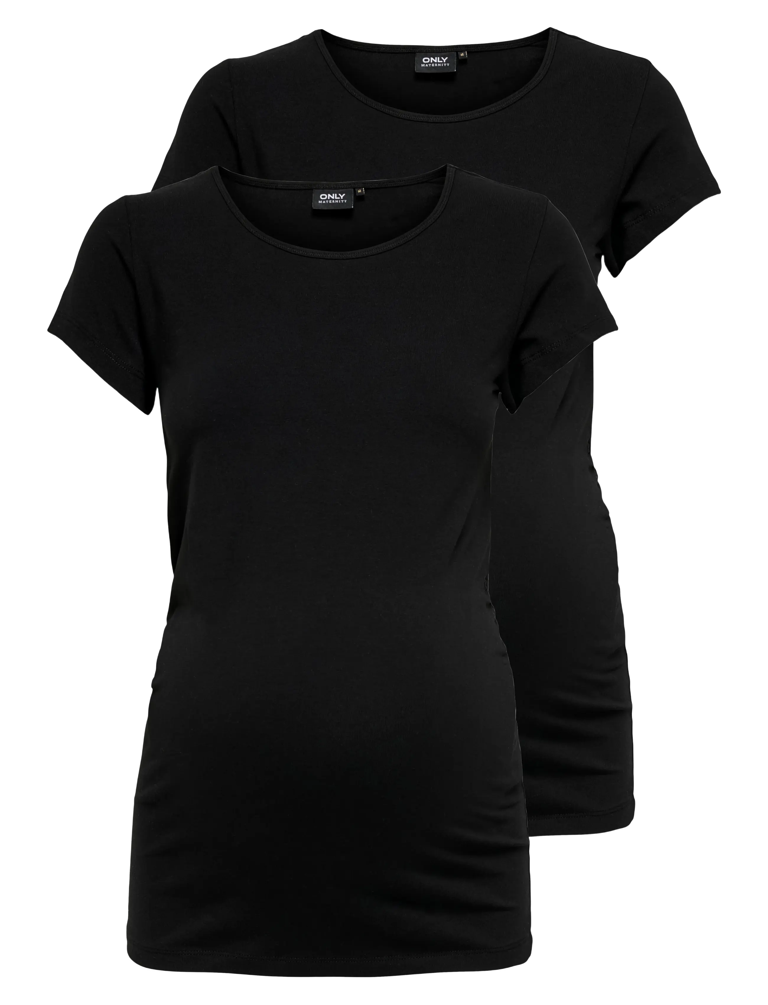 Only Maternity OLMLOVELY S/S ONECK TOP 2PACK NOOS - Umstandsmode - BLACK / black