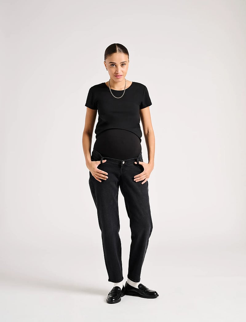 Only Maternity - OLMLOVELY LIFE S/S ONECK TOP2PACK NOOS - overdeler - black - 3