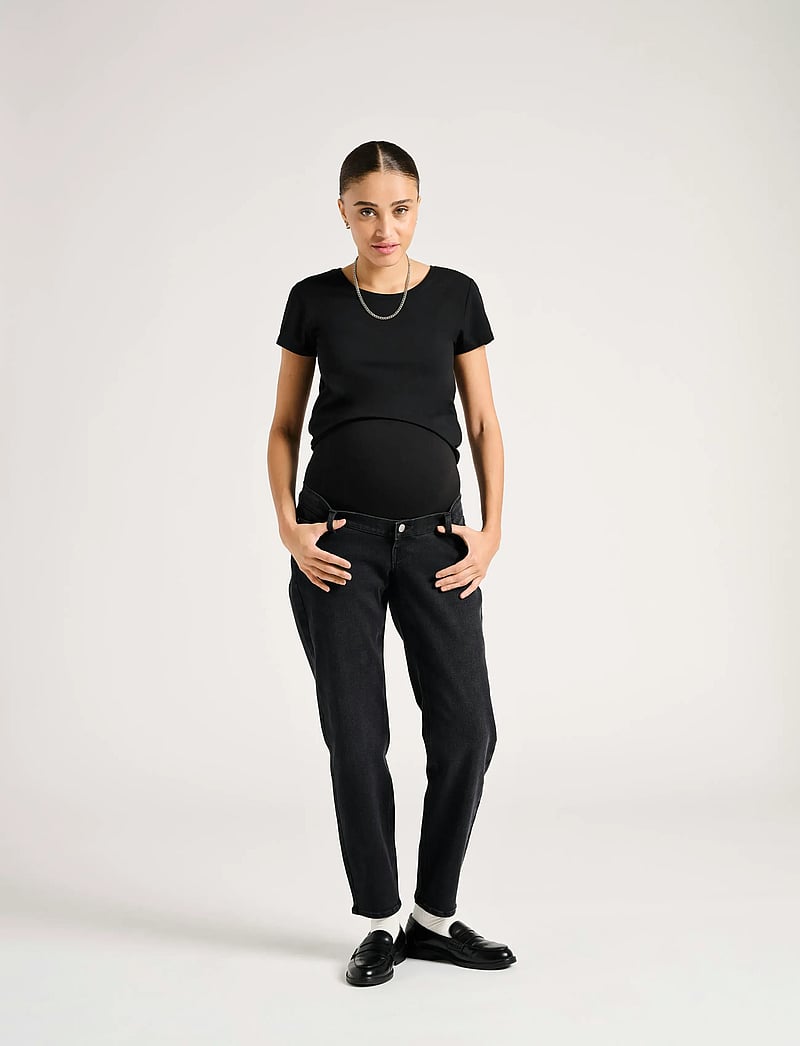 Only Maternity - OLMLOVELY LIFE S/S ONECK TOP2PACK NOOS - tops - black - 3