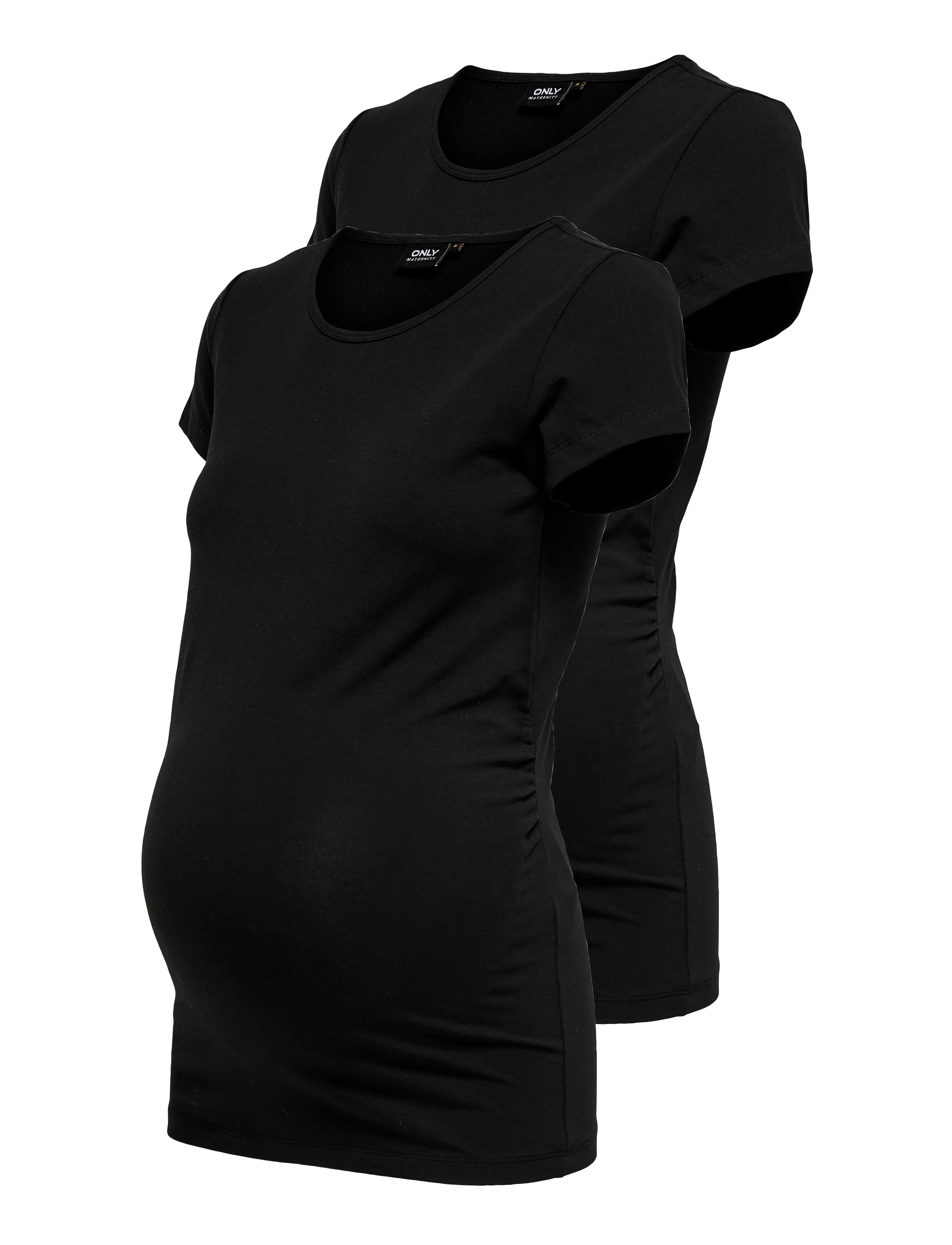 Only Maternity - OLMLOVELY S/S ONECK TOP 2PACK NOOS - overdele - black - 4