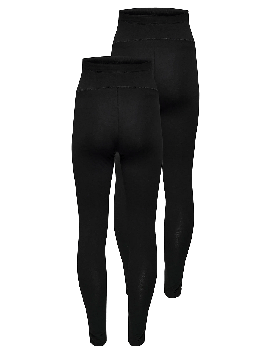 Only Maternity - OLMLOVELY NEW LEGGING 2PCK JRS NOOS - leggings - black - 2