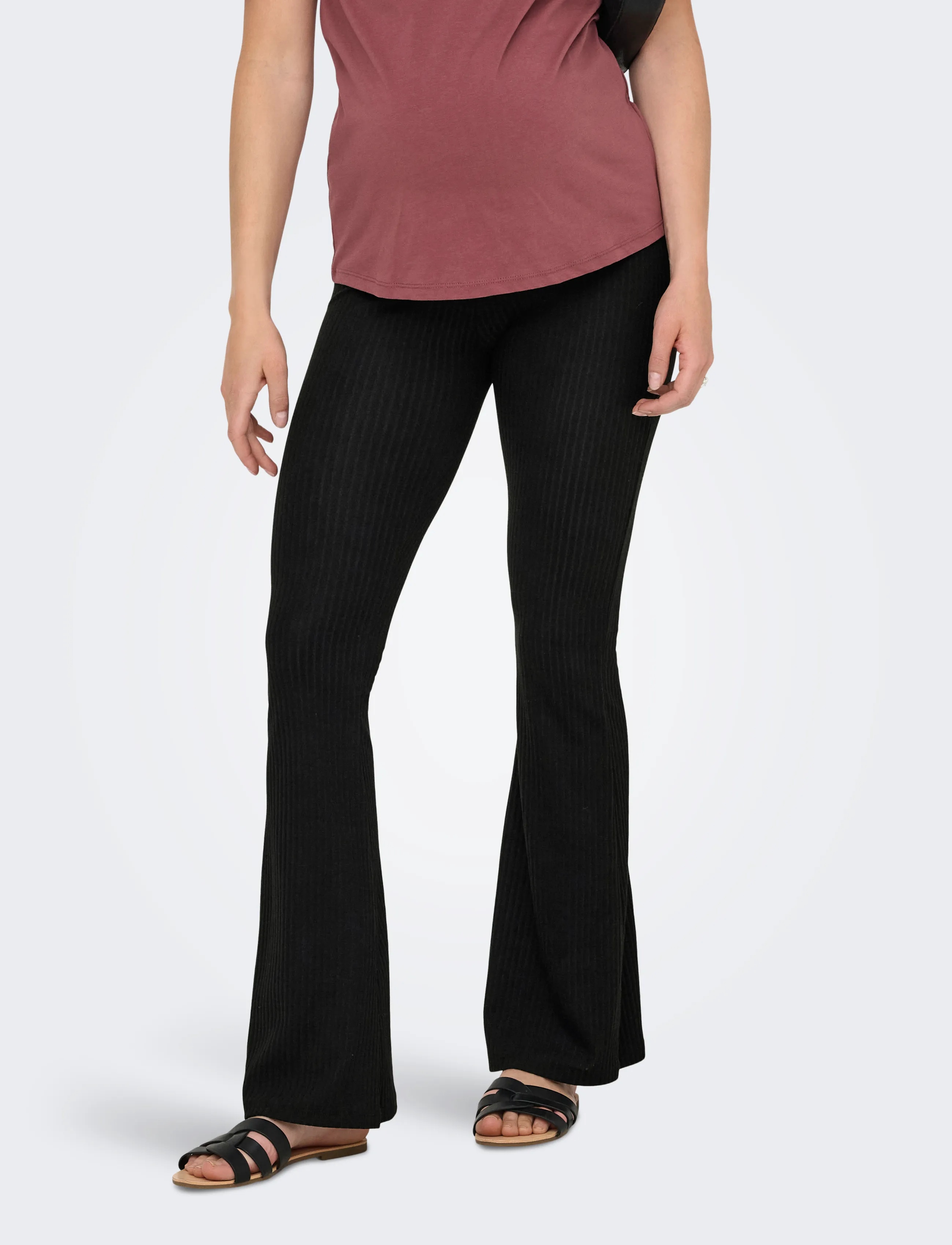 Only Maternity Olmnella Flared Pant Jrs Noos, L, Black, Bukser > Flared, Dame