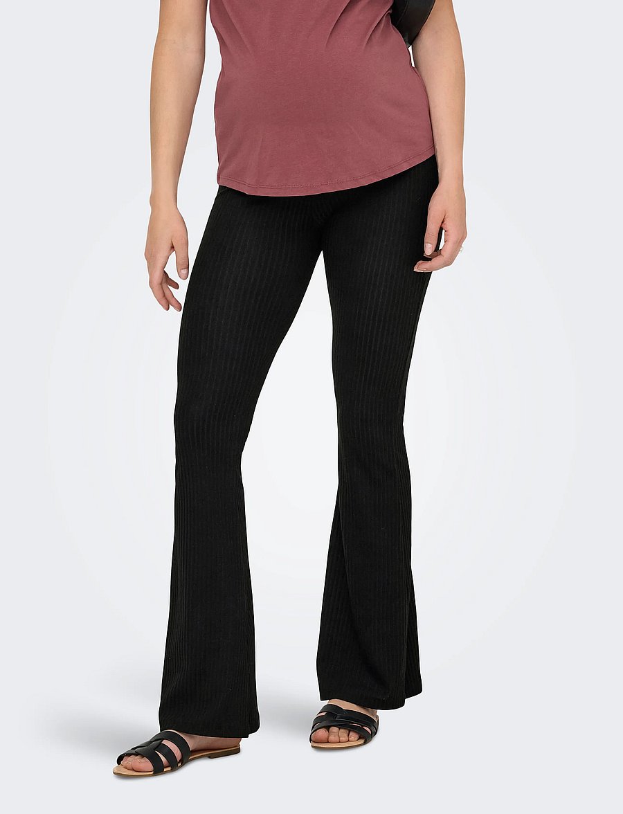Only Maternity - OLMNELLA FLARED PANT JRS NOOS - flare bukser - black - 0