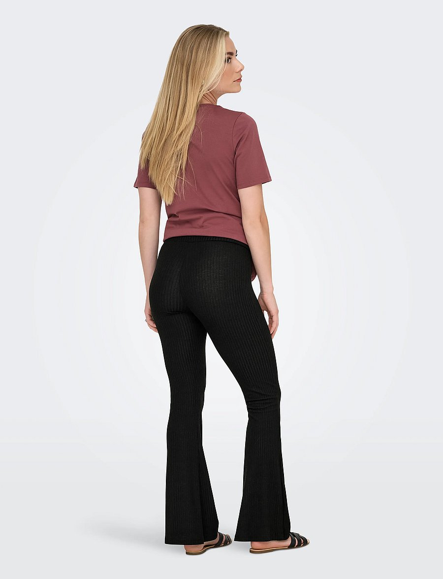 Only Maternity - OLMNELLA FLARED PANT JRS NOOS - flare bukser - black - 4