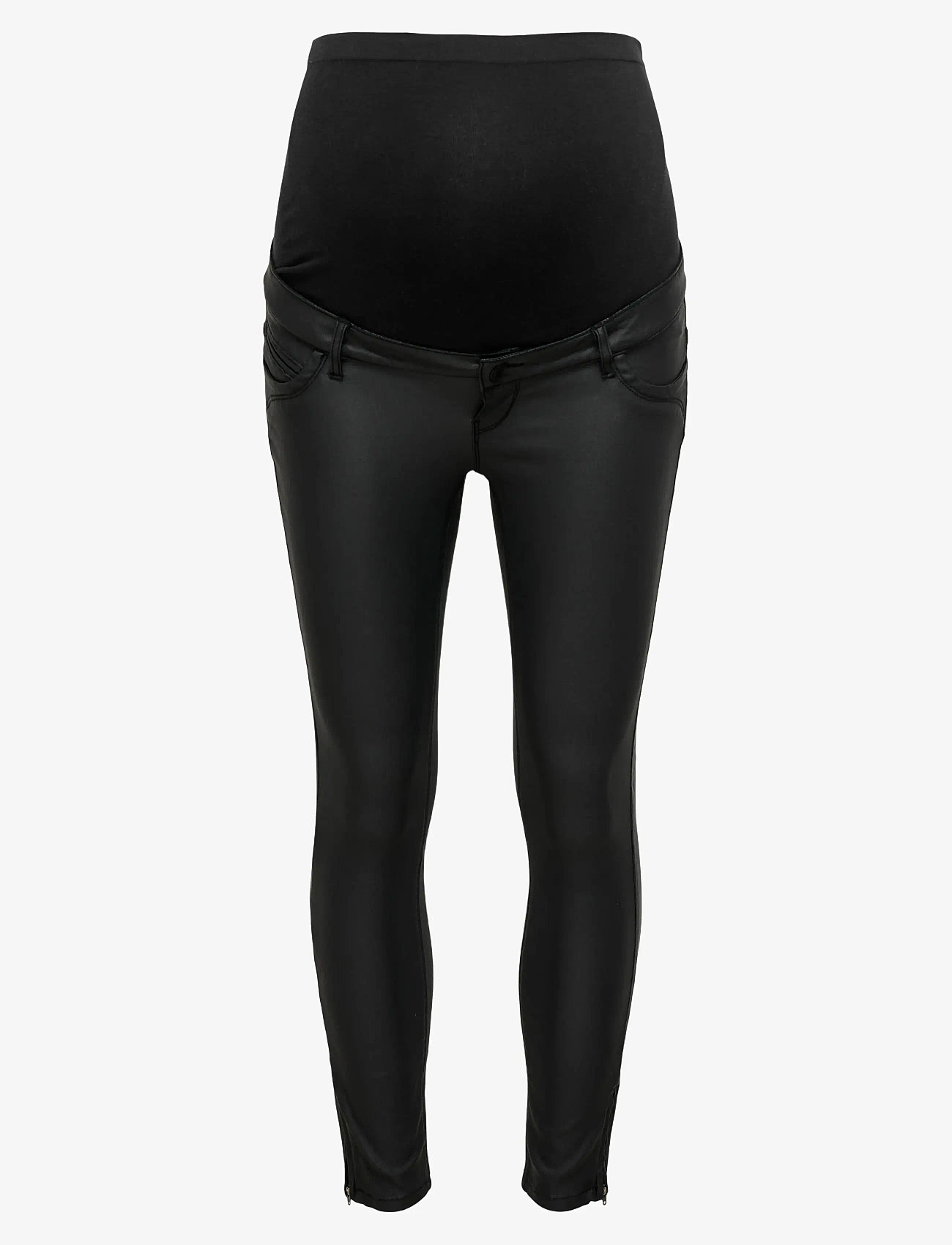 Only Maternity - OLMKENDELL REG SK ANK COATED DNM NOOS - skinny jeans - black - 1