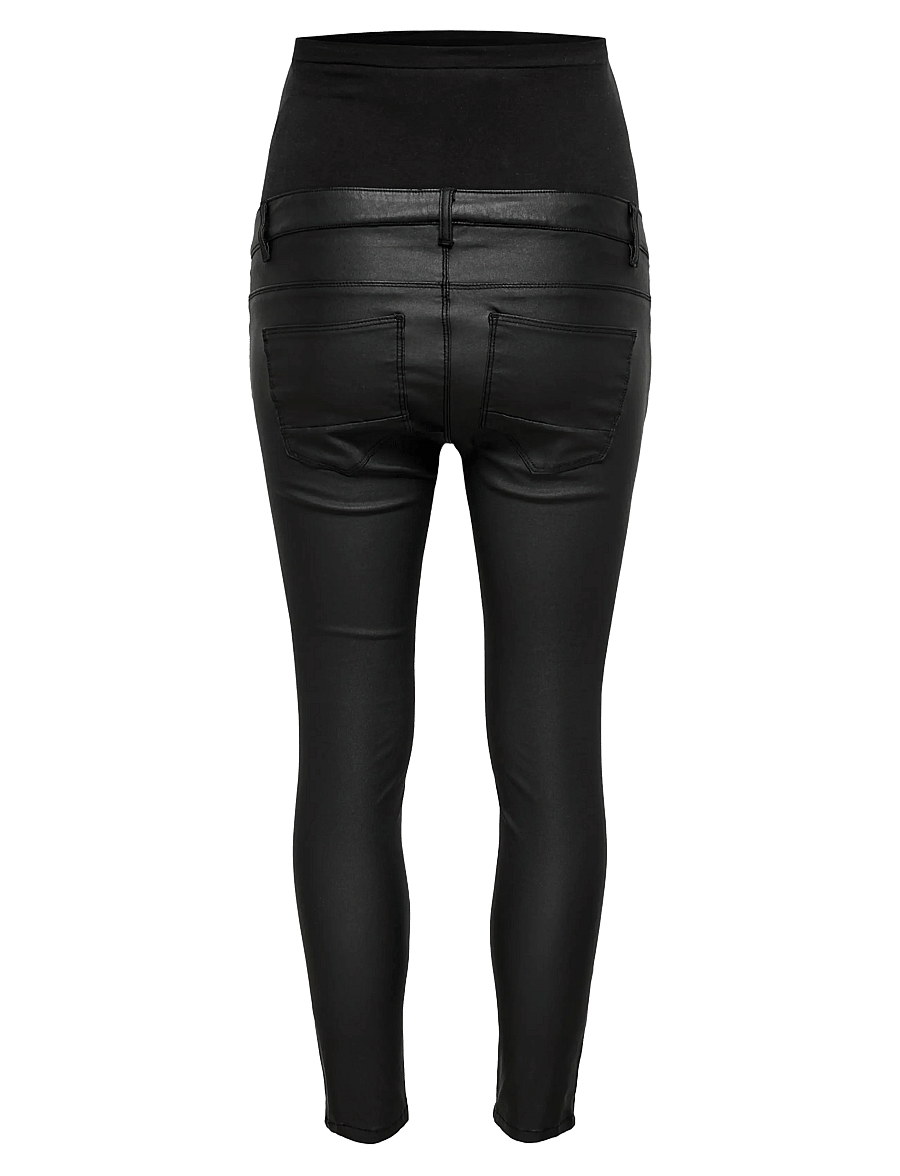 Only Maternity - OLMKENDELL REG SK ANK COATED DNM NOOS - skinny jeans - black - 2