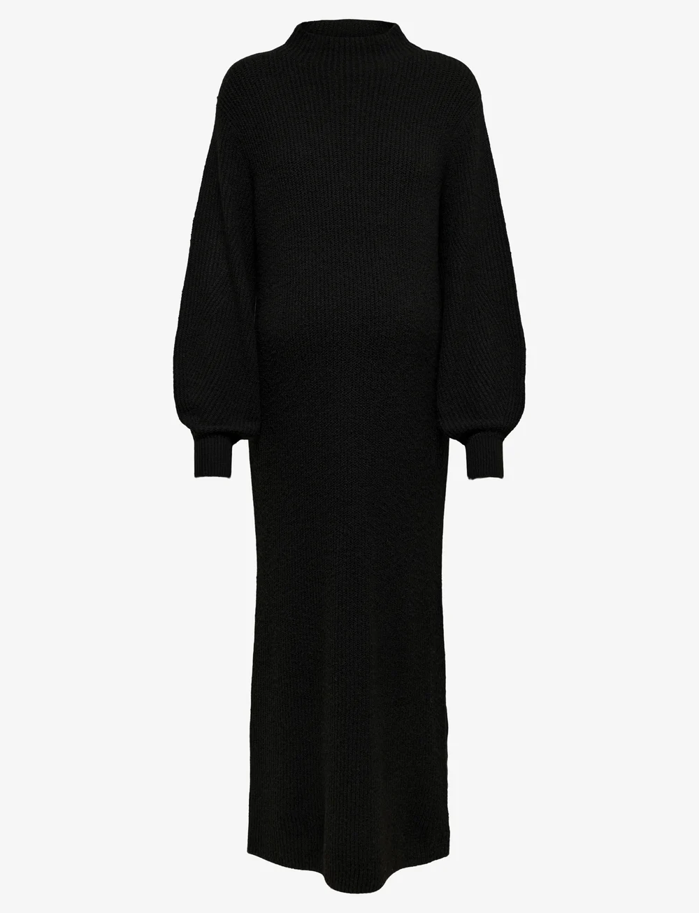 Only Maternity - OLMLUCCA L/S O-NECK DRESS KNT - knitted dresses - black - 1