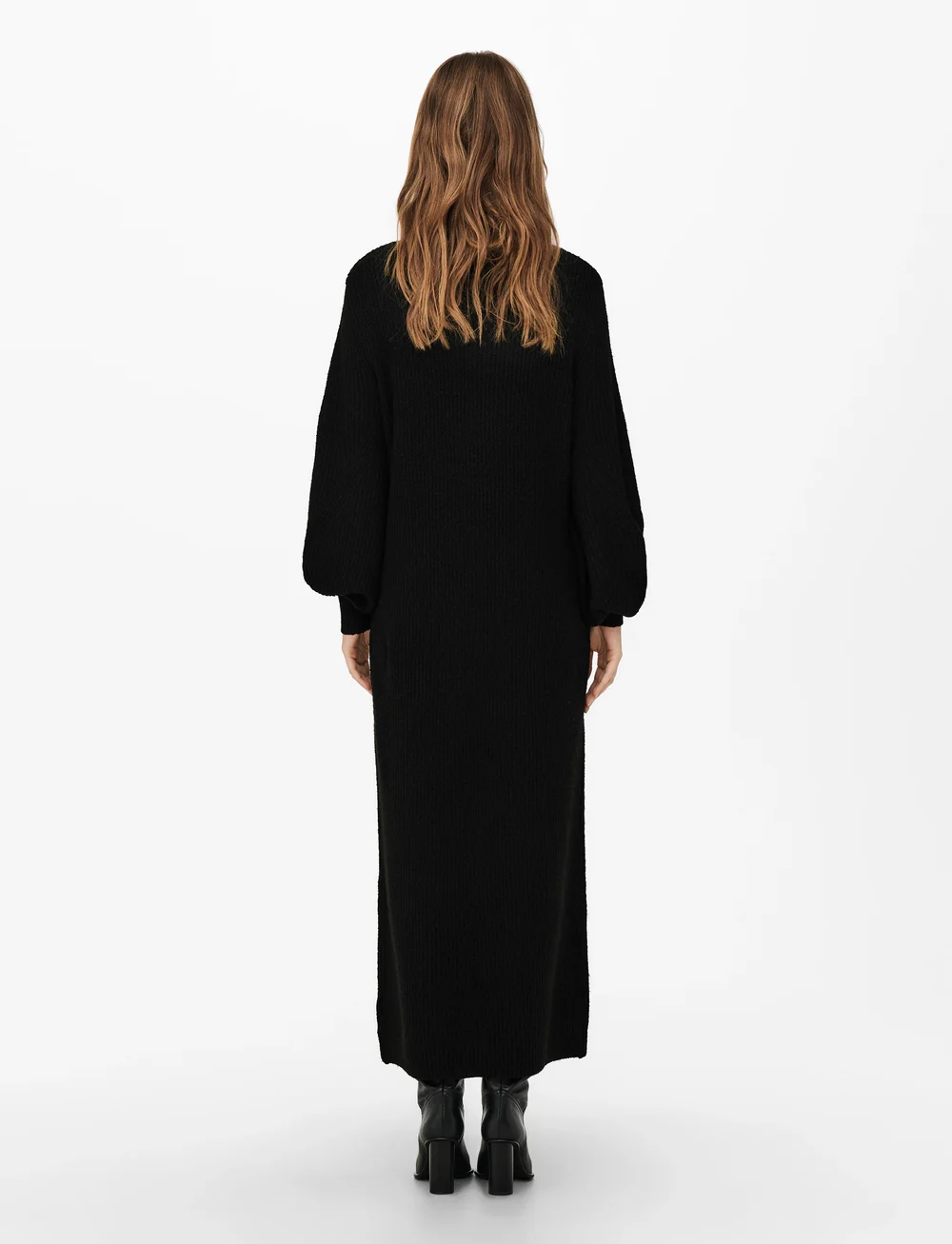 Only Maternity - OLMLUCCA L/S O-NECK DRESS KNT - knitted dresses - black - 3