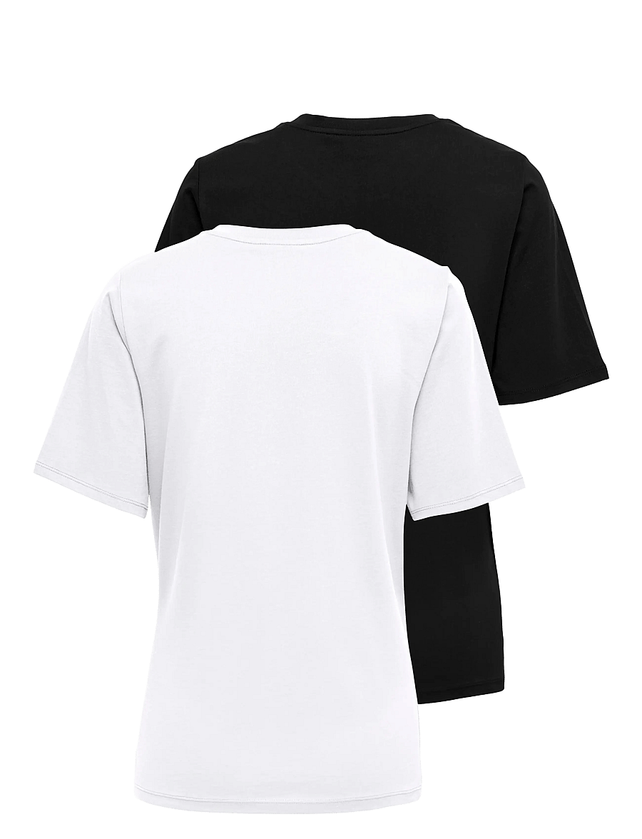 Only Maternity - OLMONLY S/S 2-PACK TOP JRS NOOS - t-shirts - black - 2