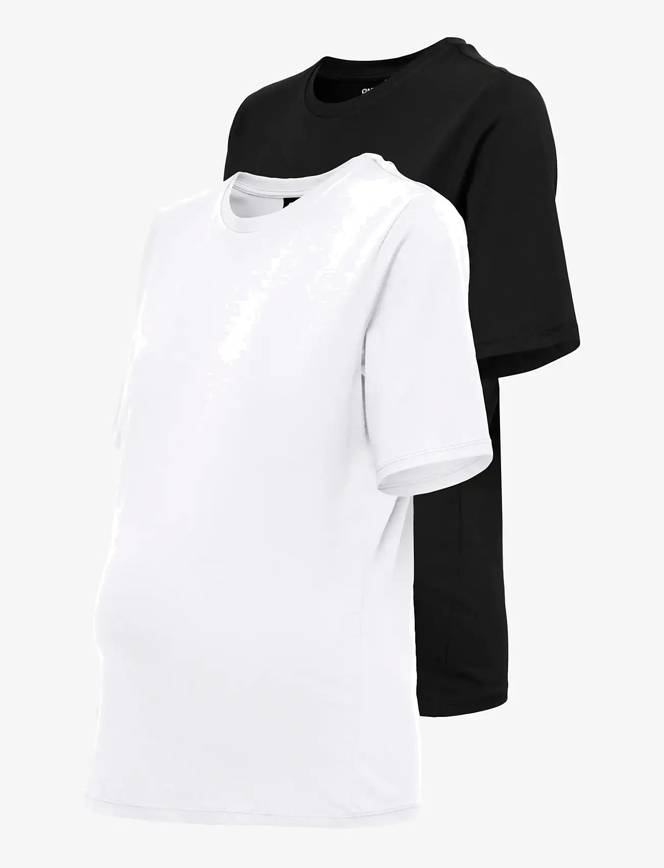 Only Maternity - OLMONLY S/S 2-PACK TOP JRS NOOS - t-shirts - black - 3