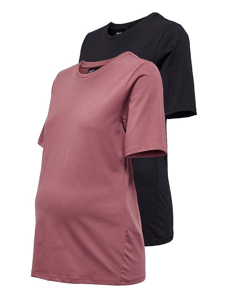 Only Maternity - OLMONLY S/S 2-PACK TOP JRS NOOS - t-särgid - rose brown - 2