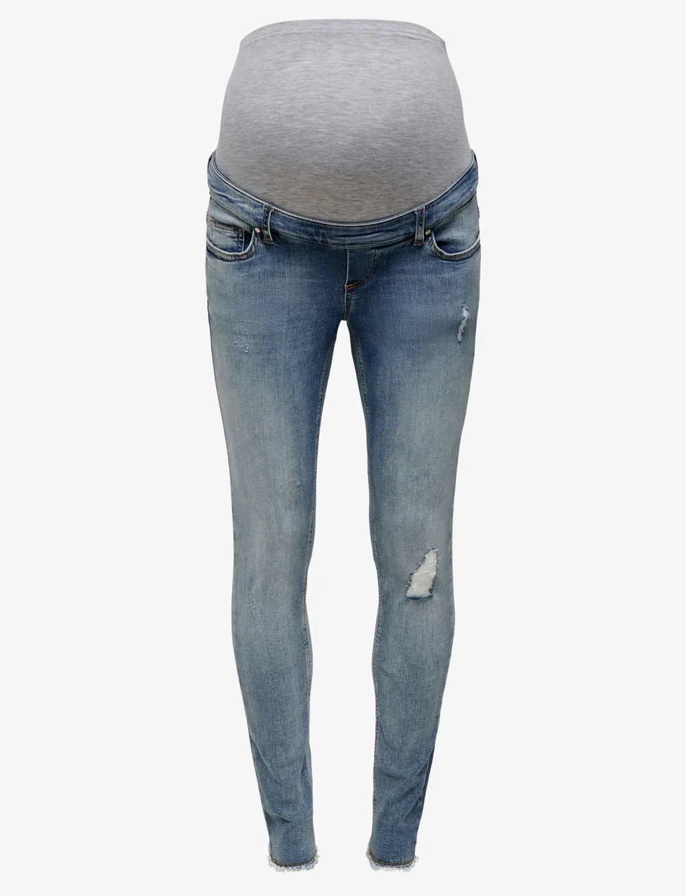 Only Maternity - OLMBLUSH MID SK ANK RW DNM NOOS - bottoms - medium blue denim - 1