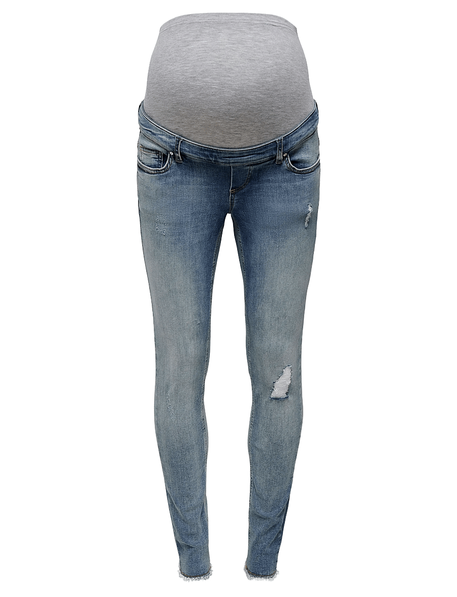 Only Maternity - OLMBLUSH MID SK ANK RW DNM NOOS - apatinės dalies rūbai - medium blue denim - 1