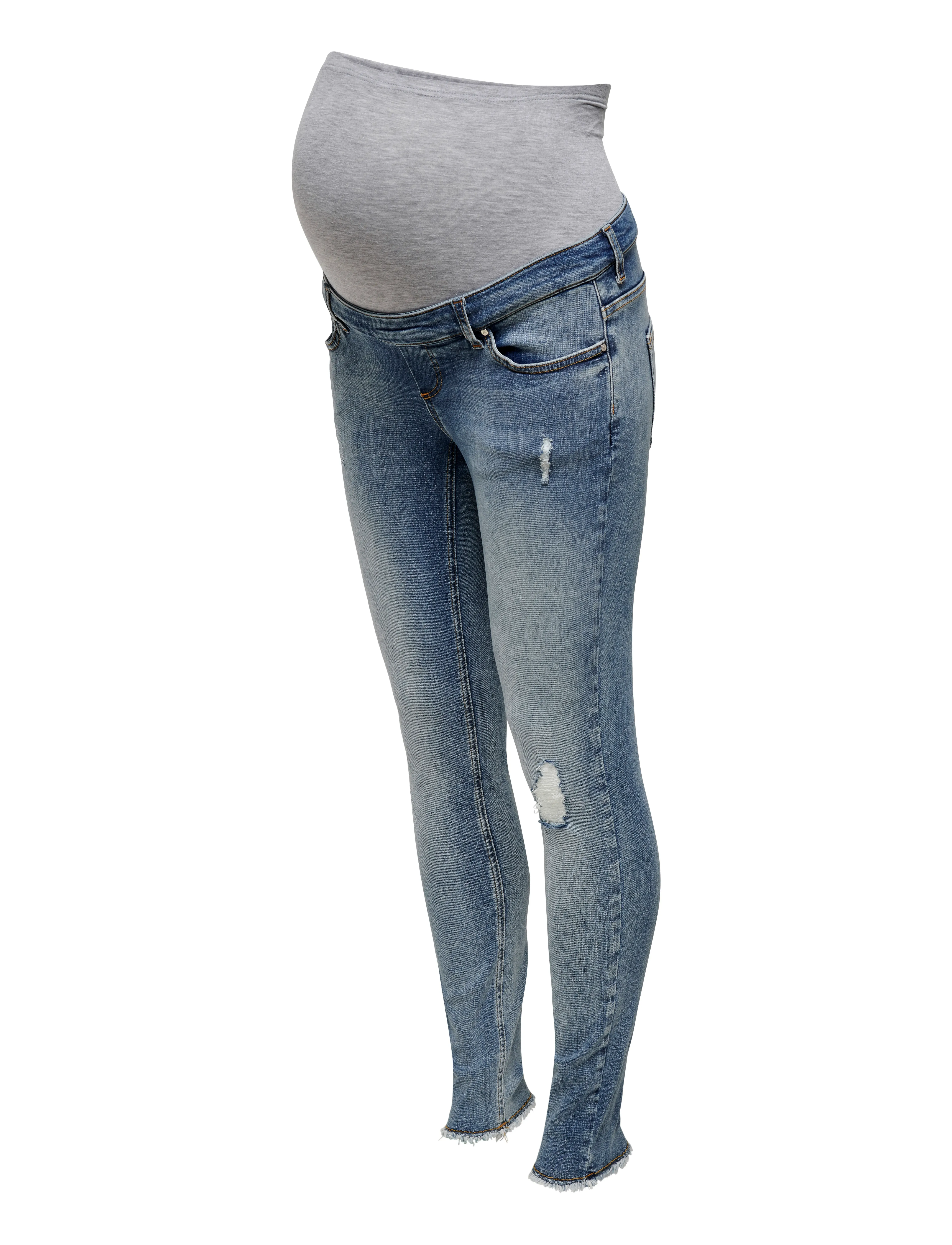 Only Maternity - OLMBLUSH MID SK ANK RW DNM NOOS - apatinės dalies rūbai - medium blue denim - 4