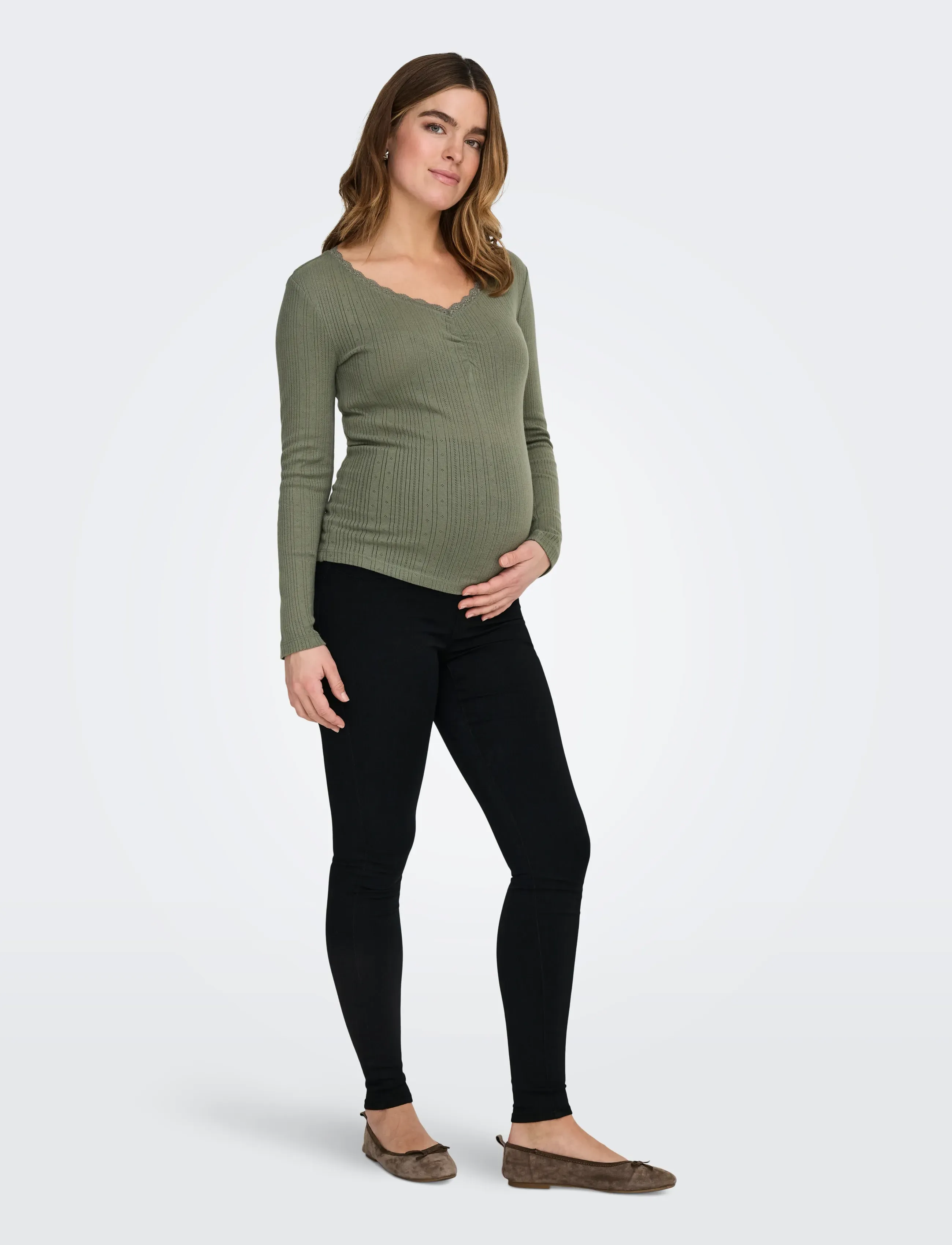 Only Maternity Olmrain Reg Sk Jegging Black Dnm Noos, Kvinder, Graviditets Jeggings, Sort, Str: M