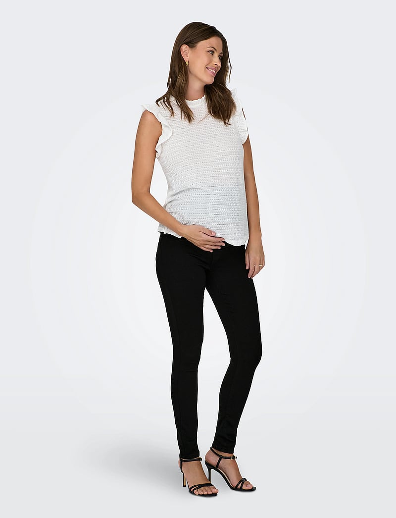 Only Maternity - OLMRAIN REG SK JEGGING BLACK DNM NOOS - püksid - black denim - 0