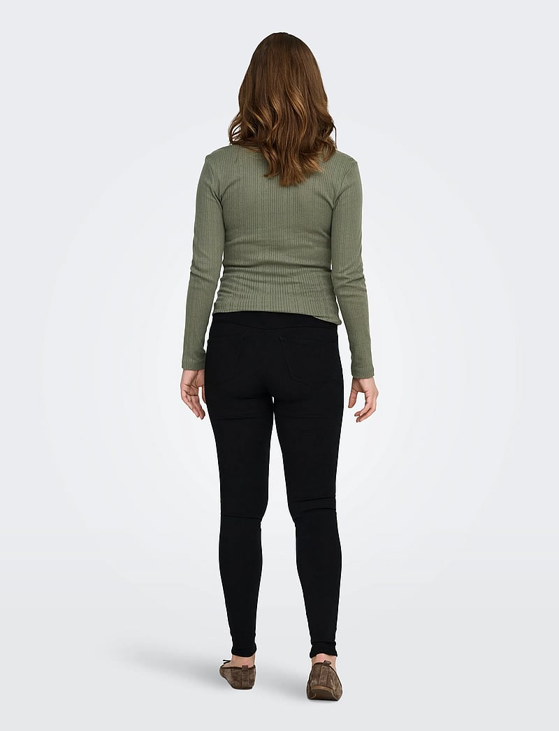 Only Maternity - OLMRAIN REG SK JEGGING BLACK DNM NOOS - bottoms - black denim - 3