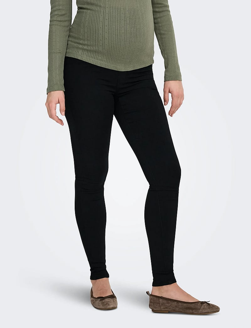 Only Maternity - OLMRAIN REG SK JEGGING BLACK DNM NOOS - bottoms - black denim - 5