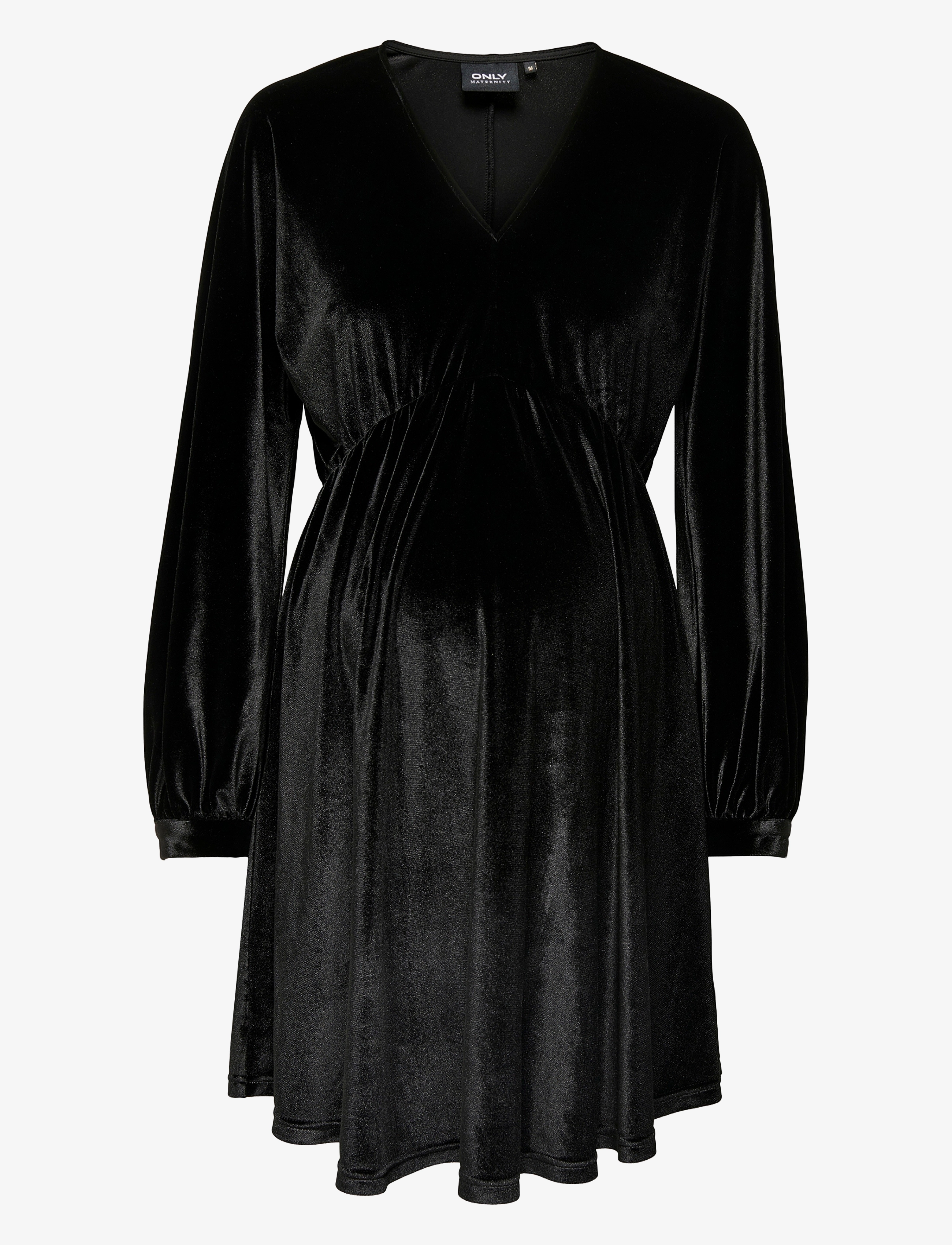 ONLY MATERNITY Olmesme Life Ls Velour Dnm Kleid Schwarz - XL - Damen