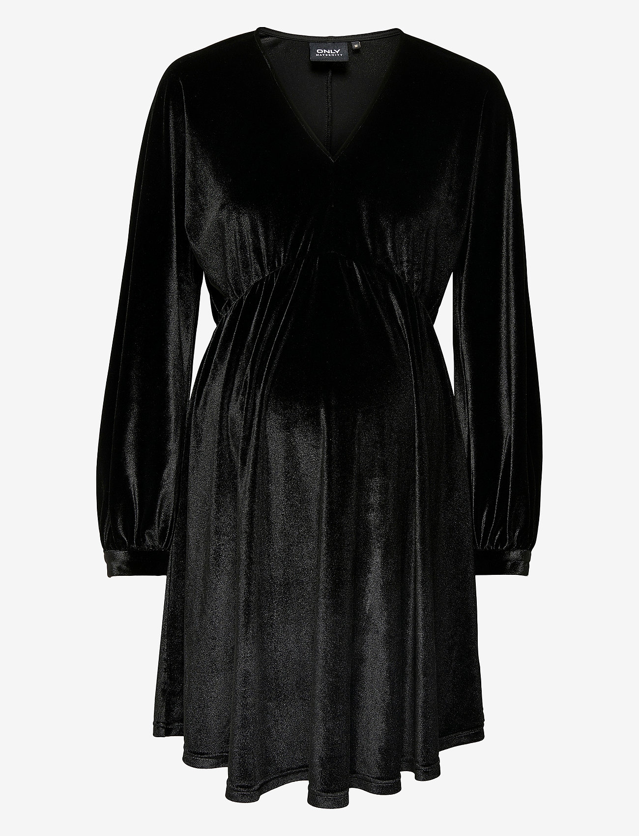 Only Maternity - OLMESME LIFE LS VELOUR DNM DRESS - korte kjoler - black - 1