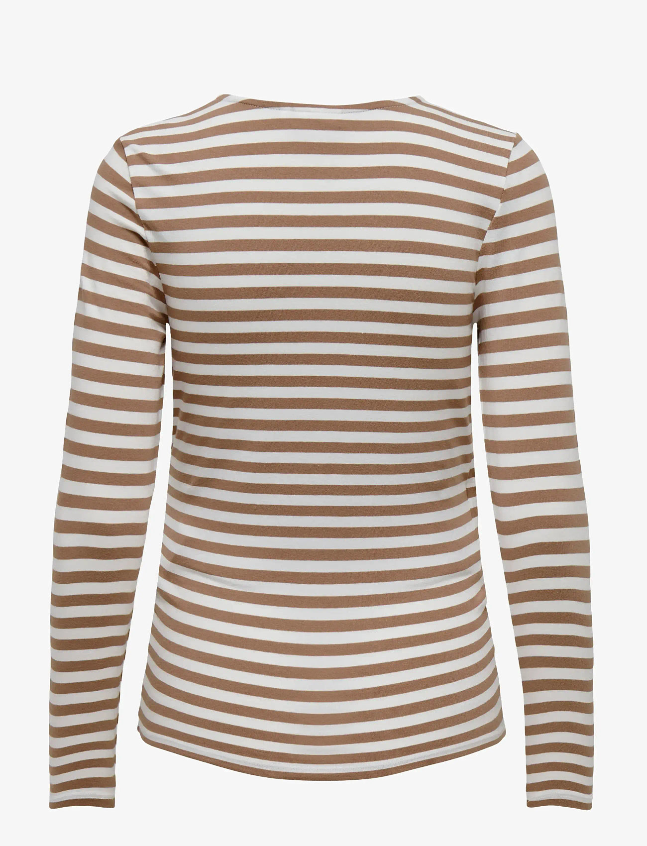 Only Maternity - OLMJOY L/S WRAP STRIPES TOP JRS NOOS - langärmlige tops - beaver fur - 2