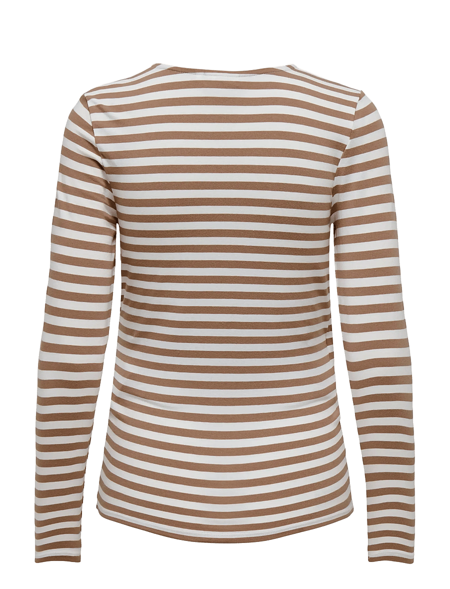 Only Maternity - OLMJOY L/S WRAP STRIPES TOP JRS NOOS - hauts à manches longues - beaver fur - 2