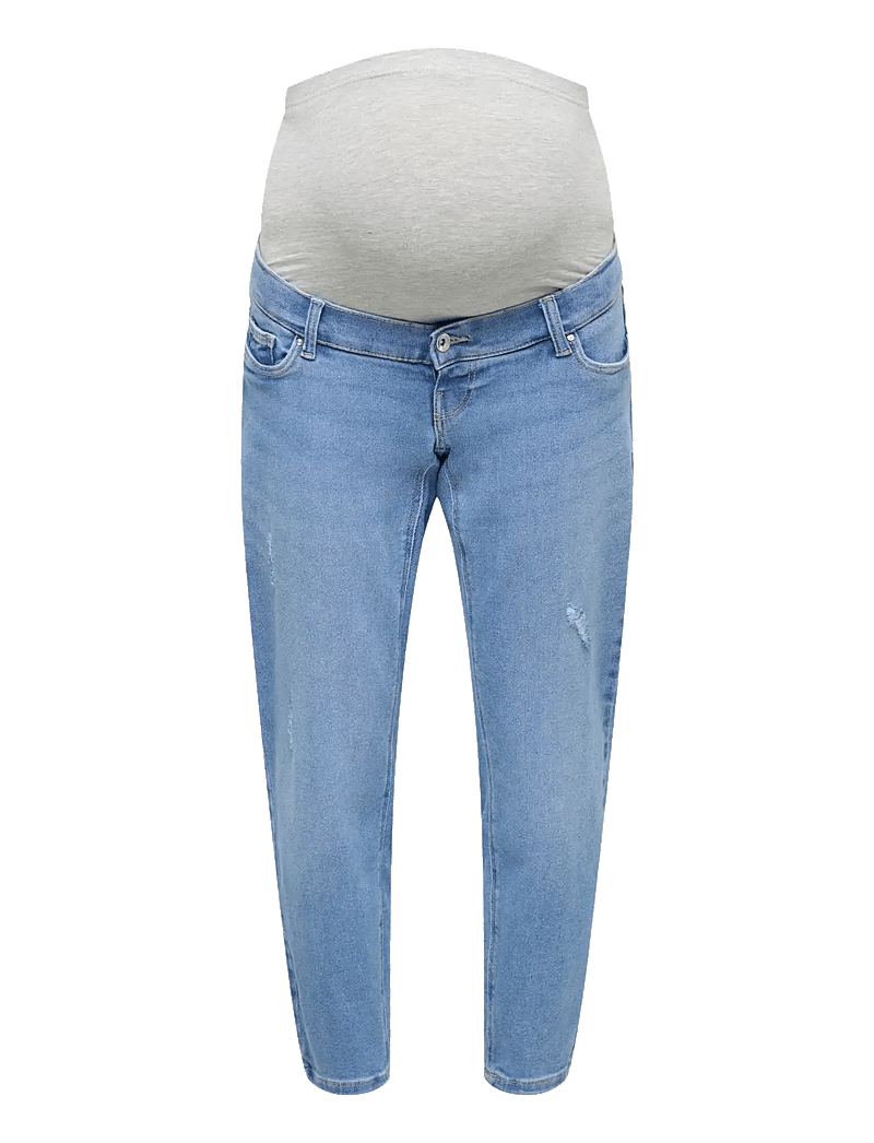 Only Maternity - OLMCATWALK HW MOM AK DES DNM PIM040 NOOS - mom jeans - light blue bleached denim - 1