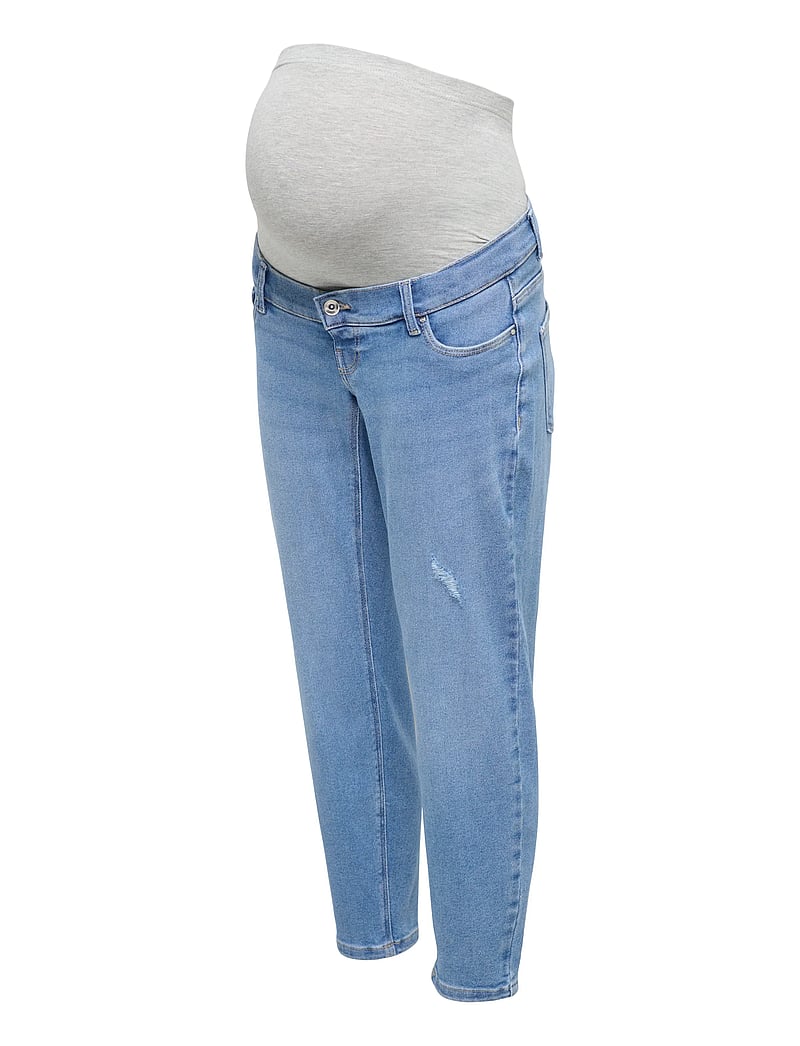 Only Maternity - OLMCATWALK HW MOM AK DES DNM PIM040 NOOS - mom jeans - light blue bleached denim - 4