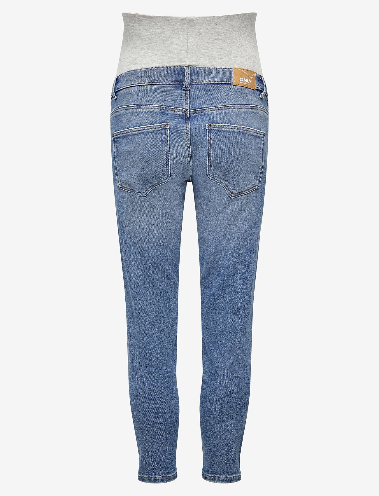 Only Maternity - OLMCATWALK HW MOM AK DES DNM PIM040 NOOS - sirge säärega teksad - light blue denim - 2
