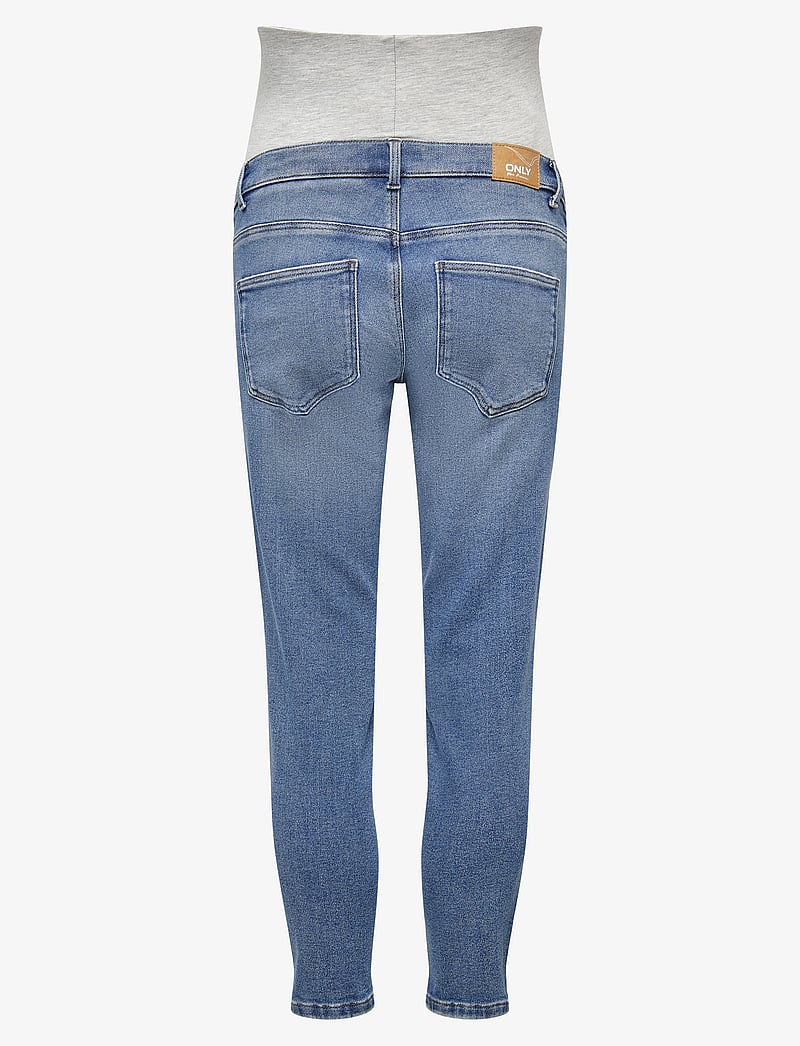 Only Maternity - OLMCATWALK HW MOM AK DES DNM PIM040 NOOS - sirge säärega teksad - light blue denim - 2