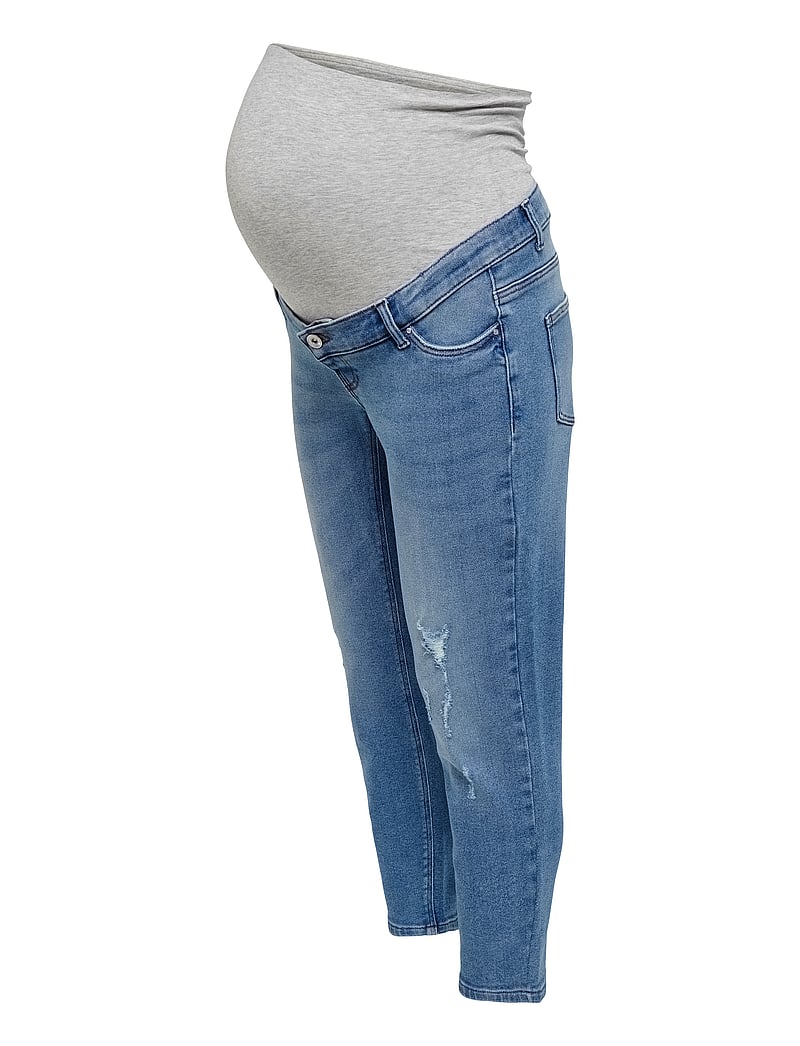 Only Maternity - OLMCATWALK HW MOM AK DES DNM PIM040 NOOS - sirge säärega teksad - light blue denim - 4
