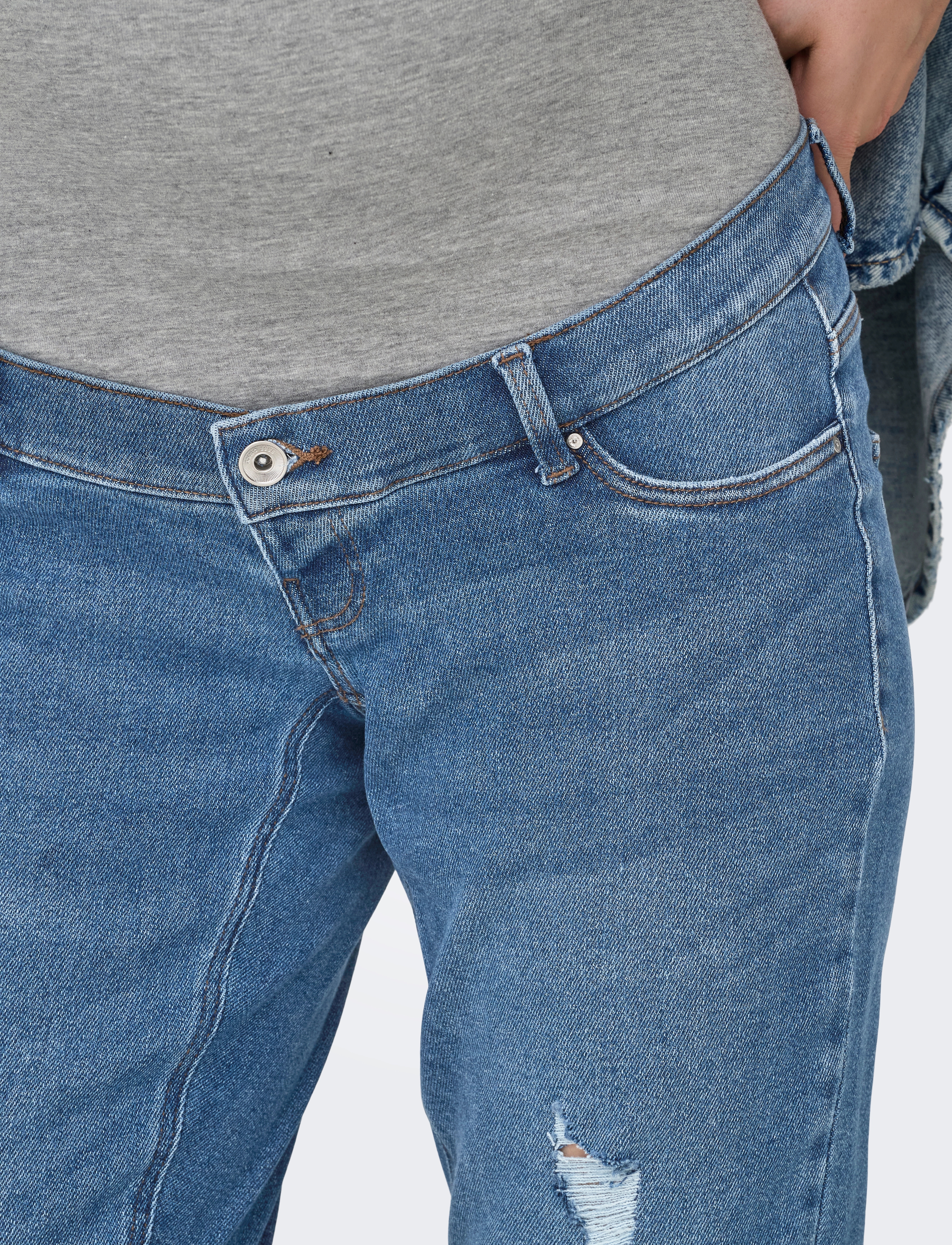 Only Maternity - OLMCATWALK HW MOM AK DES DNM PIM040 NOOS - mom-jeans - light blue denim - 4